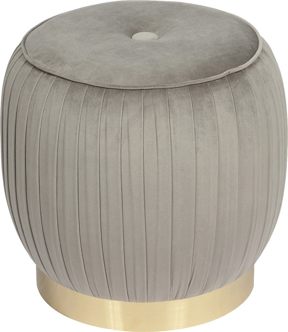 Kayoom Hocker Kruk Lyla 125, elegante uitstraling door goudkleurige sokkel, fluwelen bekleding fluweelzacht, gestikte siernaad, roestvrijstalen voet, hoogwaardige fluwelen bekleding (1 stuk)