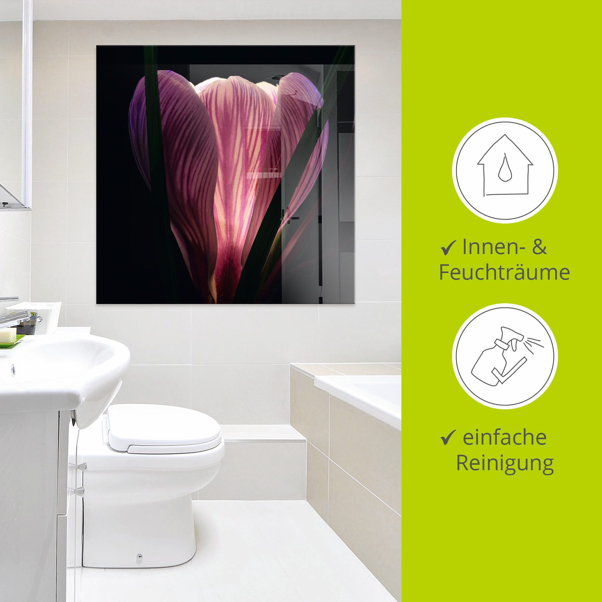Artland Print op glas Verlicht in verschillende maten
