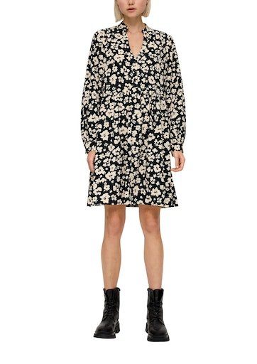 Q/S designed by Gedessineerde jurk met staand kraagje