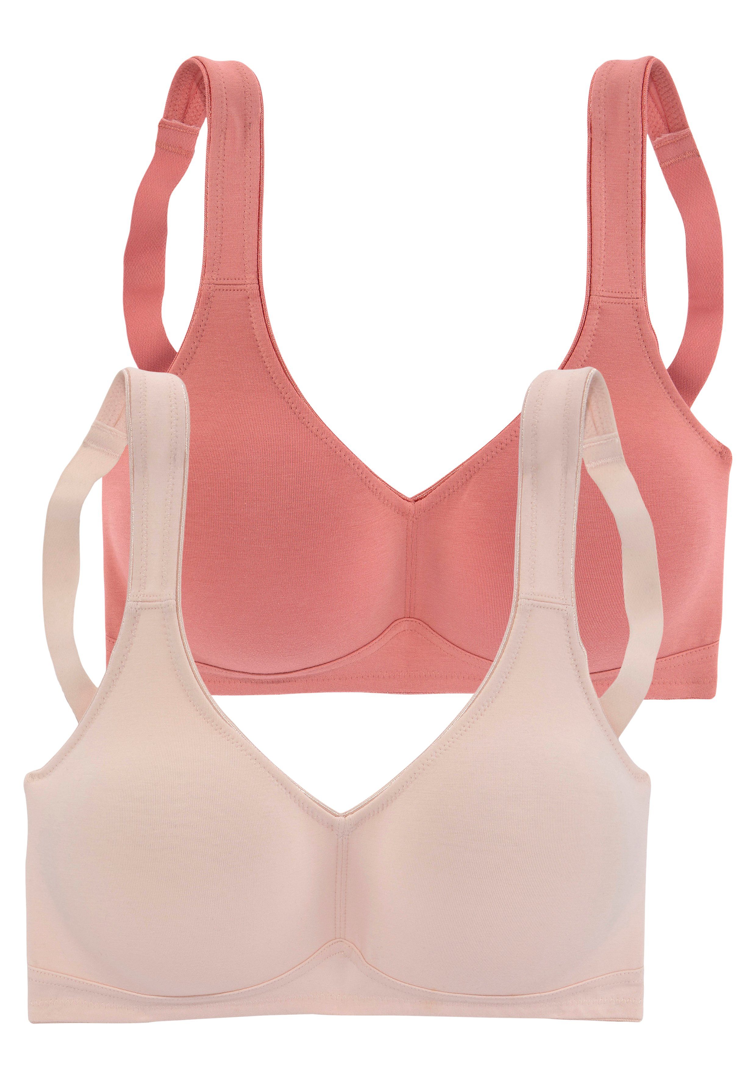 Petite fleur Soft-bh zonder beugels, gemaakt van zacht katoen (Set van 2)