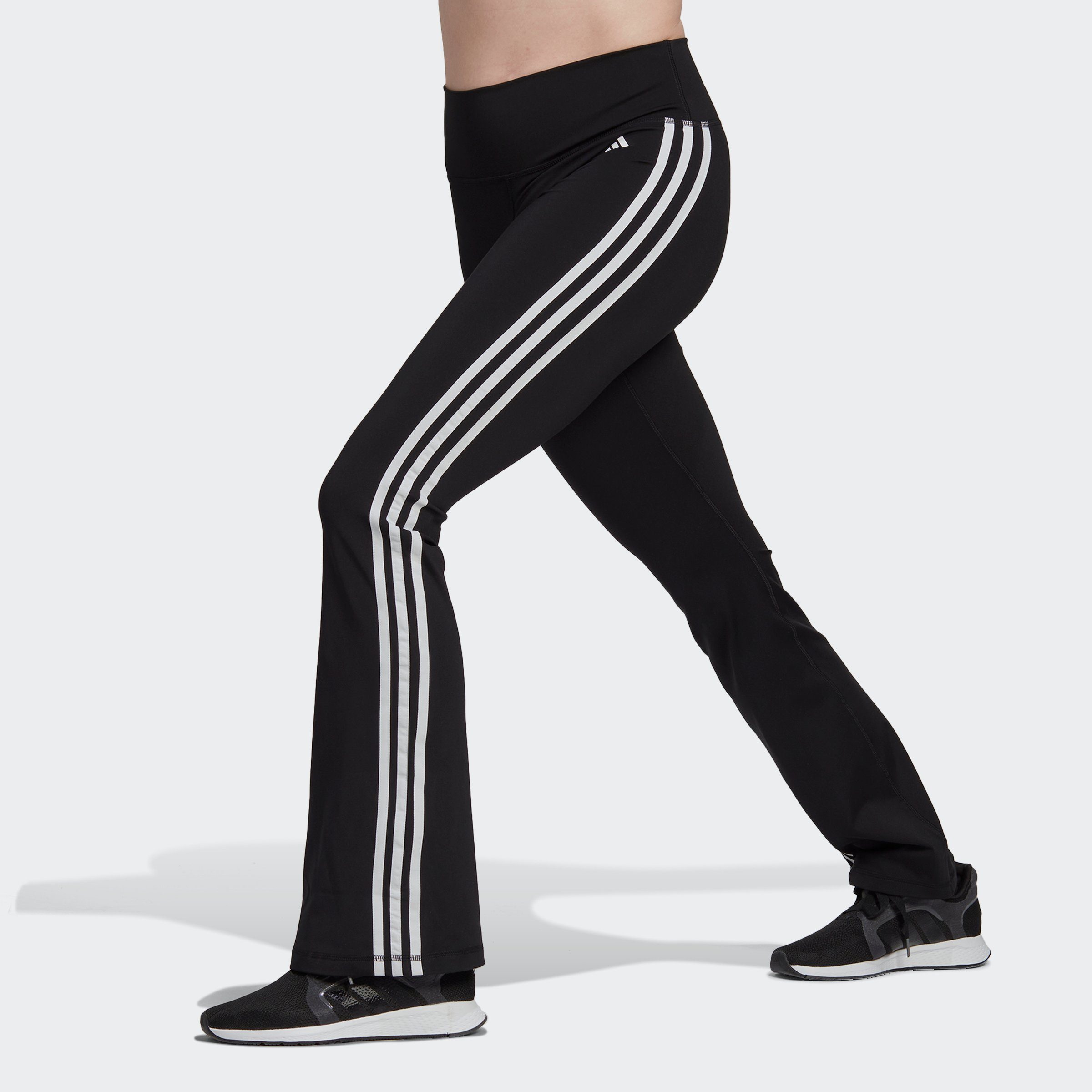 adidas Adidas 3-stripes flared sporttight zwart dames dames