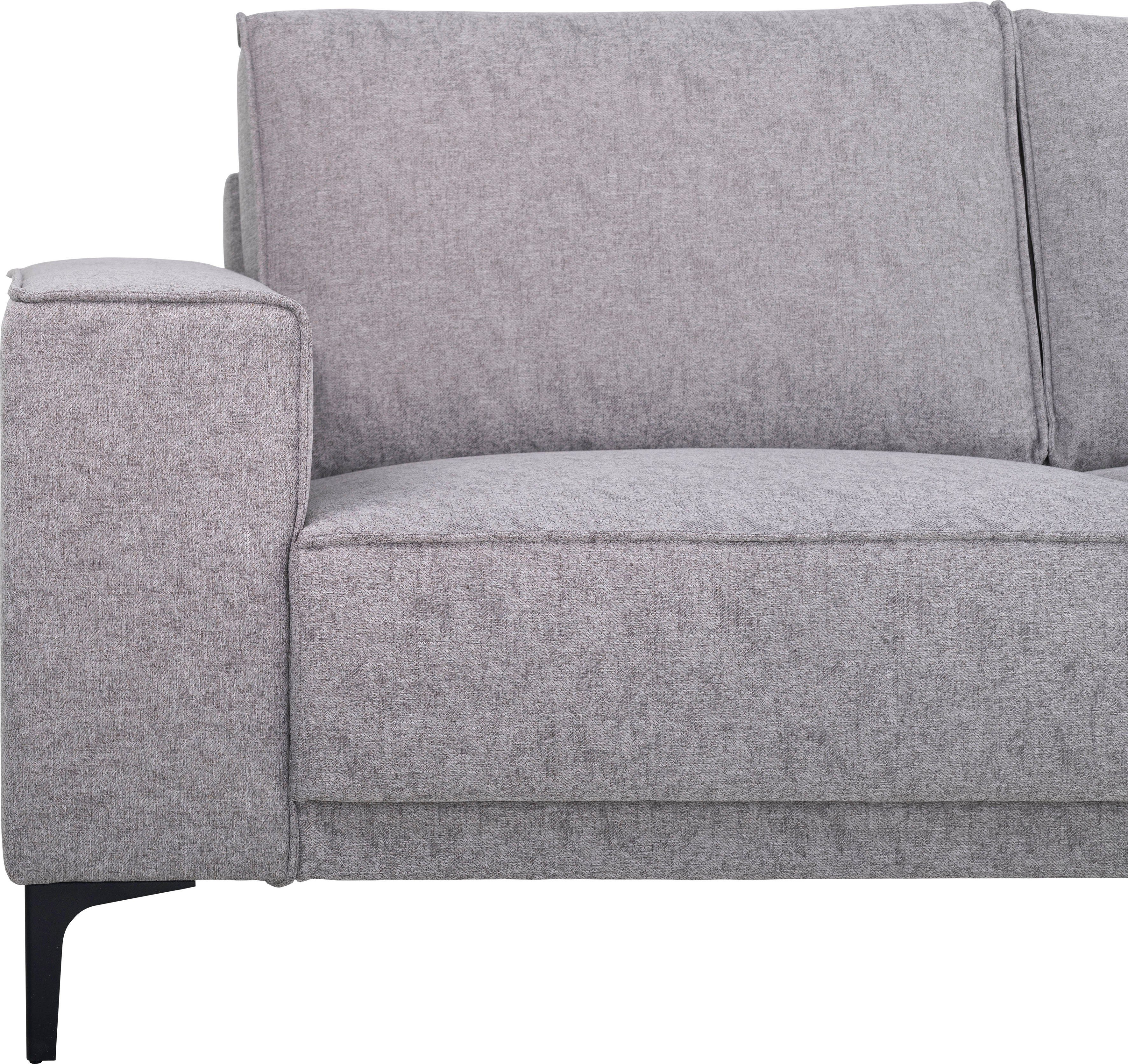 Places of Style Hoekbank Polsterecke Oland, Struktur, Flachgewebe, Luxus-Microfaser, Boucle 280 cm, in tijdloos design en hoogwaardige afwerking