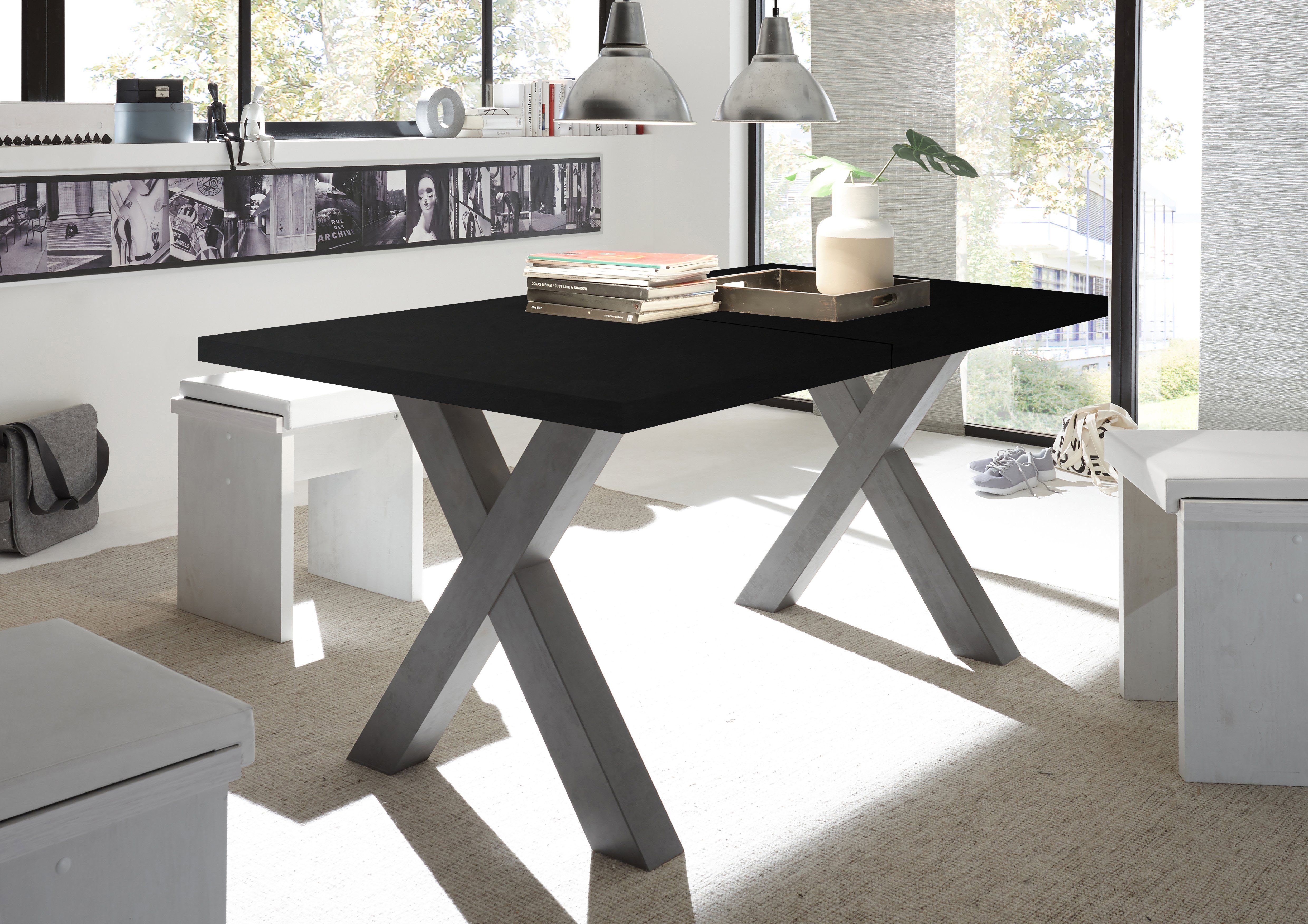 Mäusbacher Eettafel Mister TOPSELLER! met lade (160-210 cm), frame in x-model