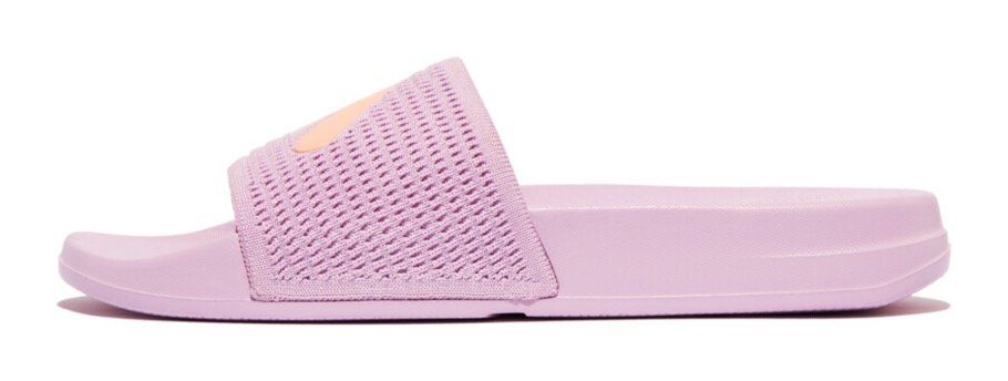 Fitflop Slippers IQUSHION ARROW KNIT SLIDES sleehak, zomerschoen, slippers met logo op de bandage