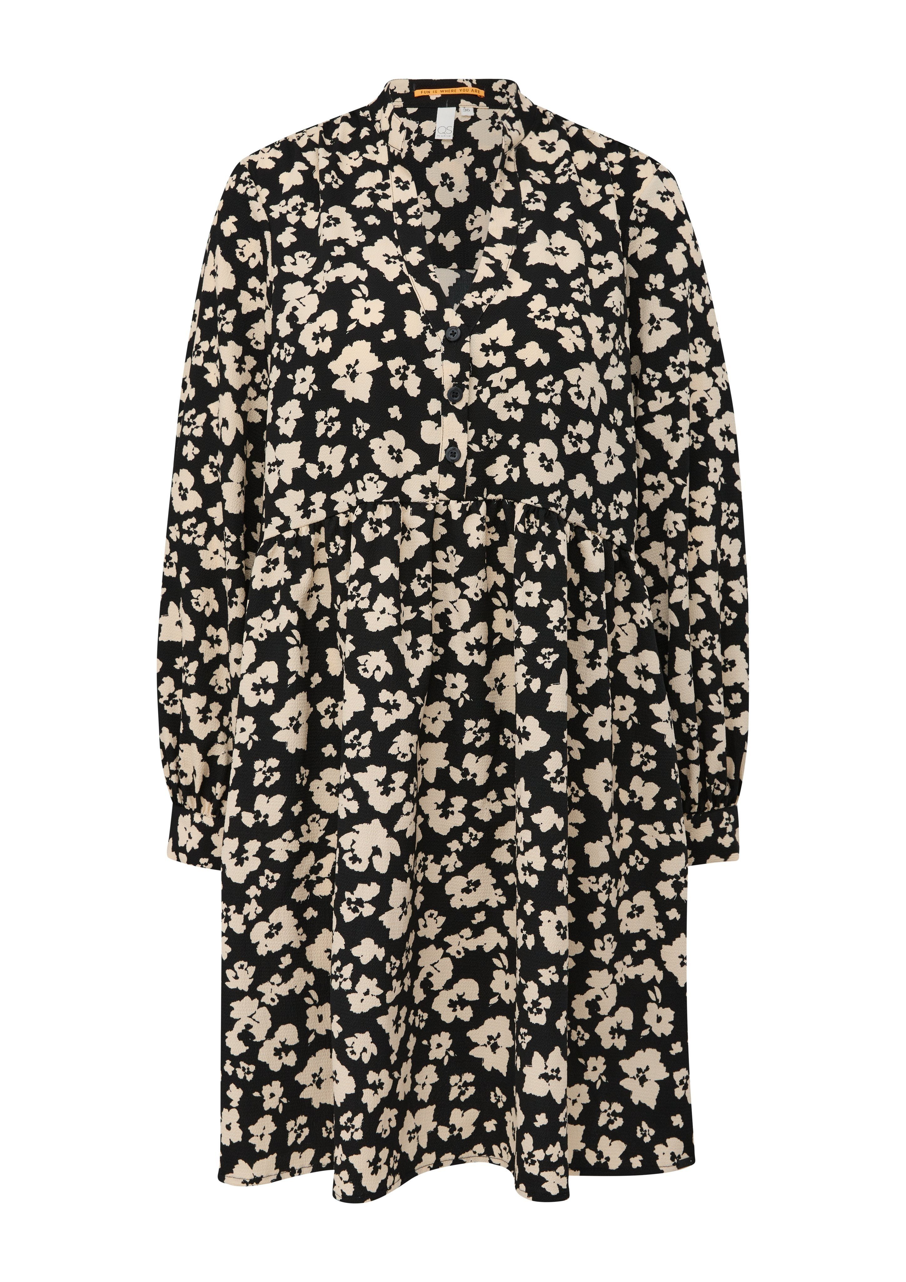 Q/S designed by Gedessineerde jurk met staand kraagje