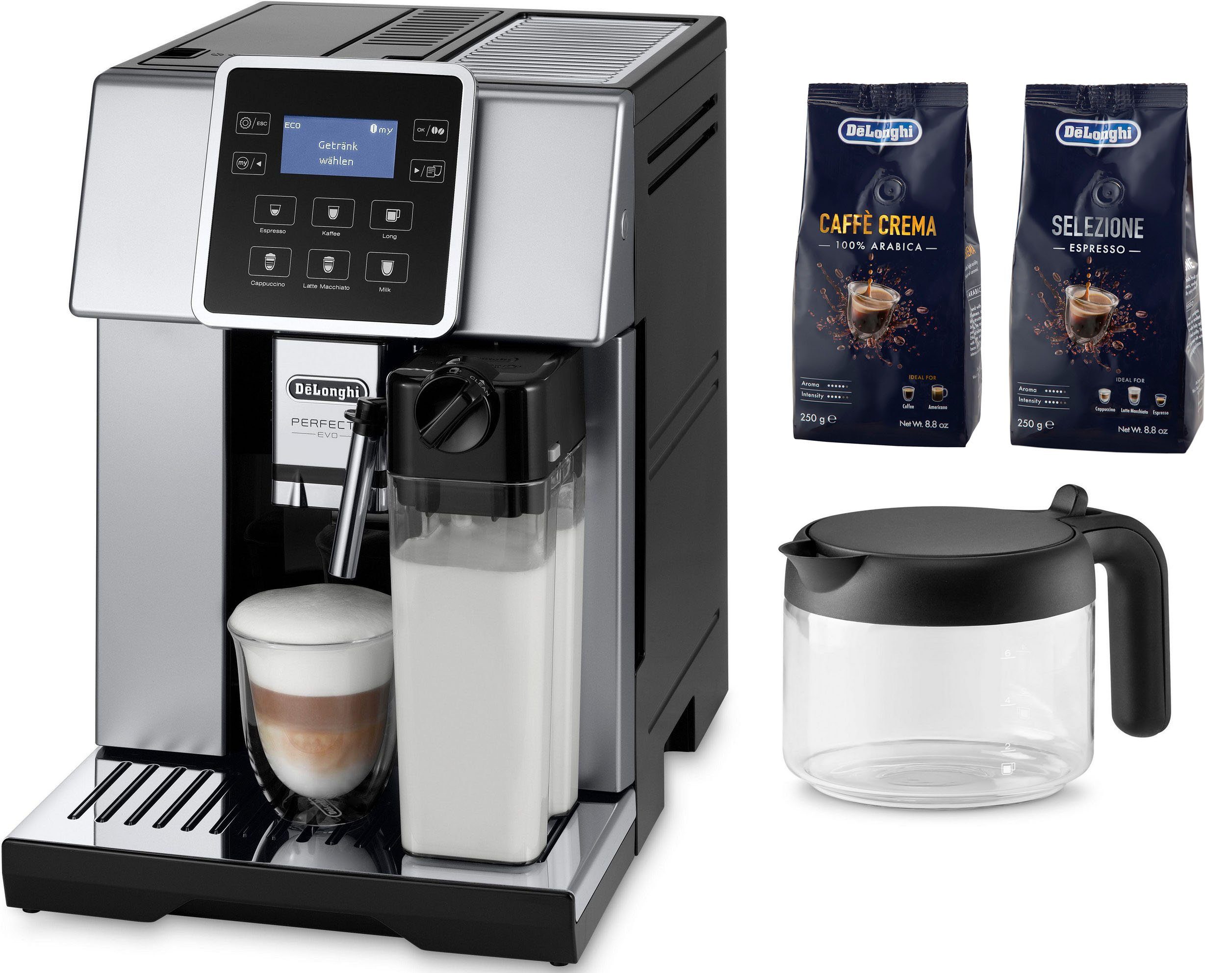 De'Longhi Volautomatisch koffiezetapparaat ESAM 428.80.SB PERFECTA EVO, met koffiekanfunctie, inclusief koffiepot ter waarde van € 29,99