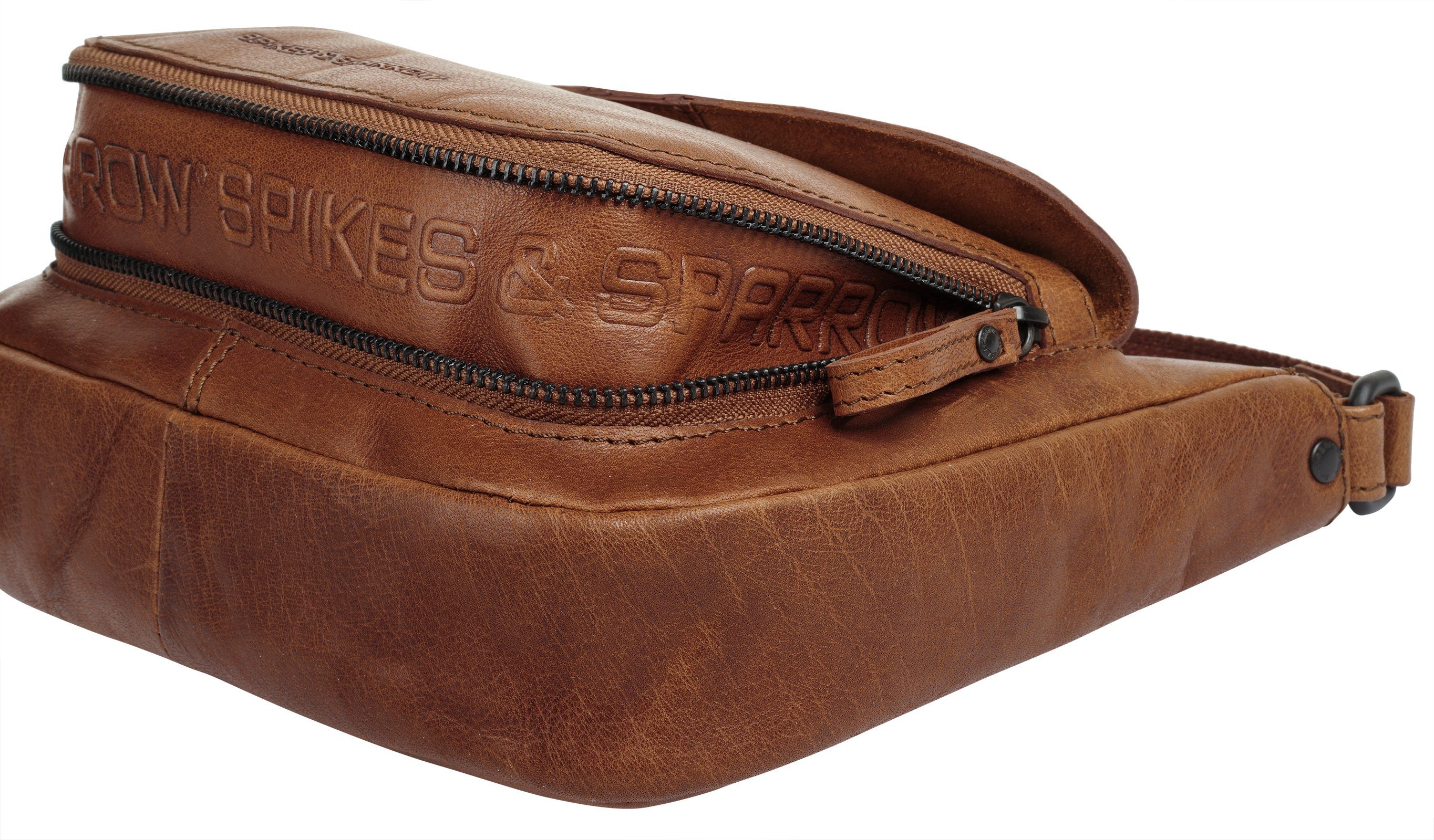 Spikes & Sparrow Schoudertas echt leder