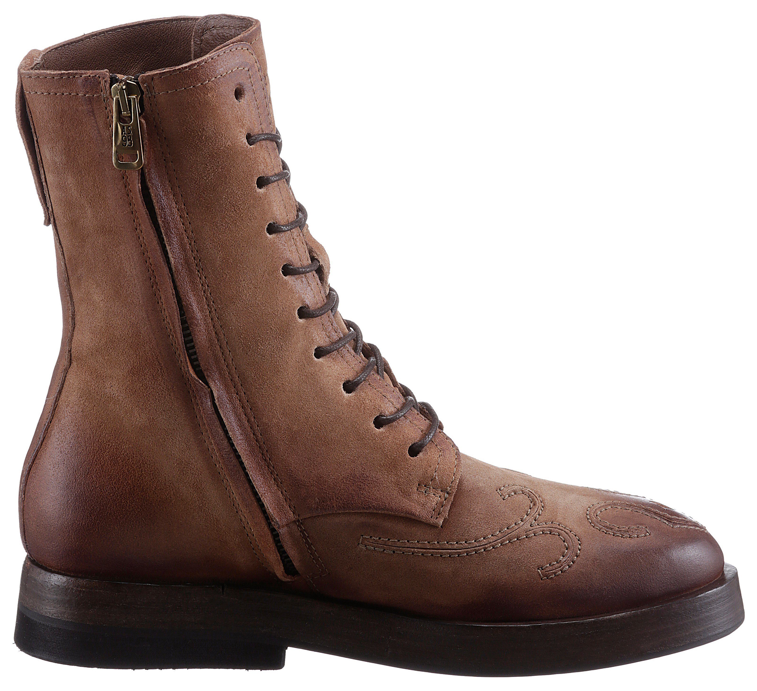 A.S.98 Veterlaarsjes TESSA met opvallende decoratieve naden en stiksels
