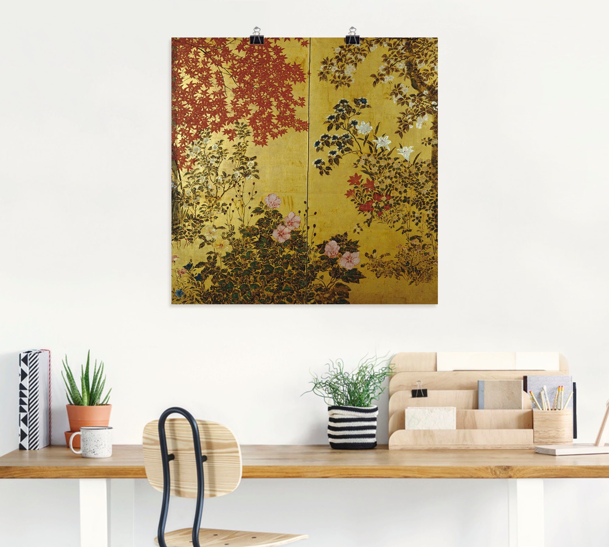 Artland Artprint Japans scherm 18e eeuw als artprint op linnen, poster, muursticker in verschillende maten