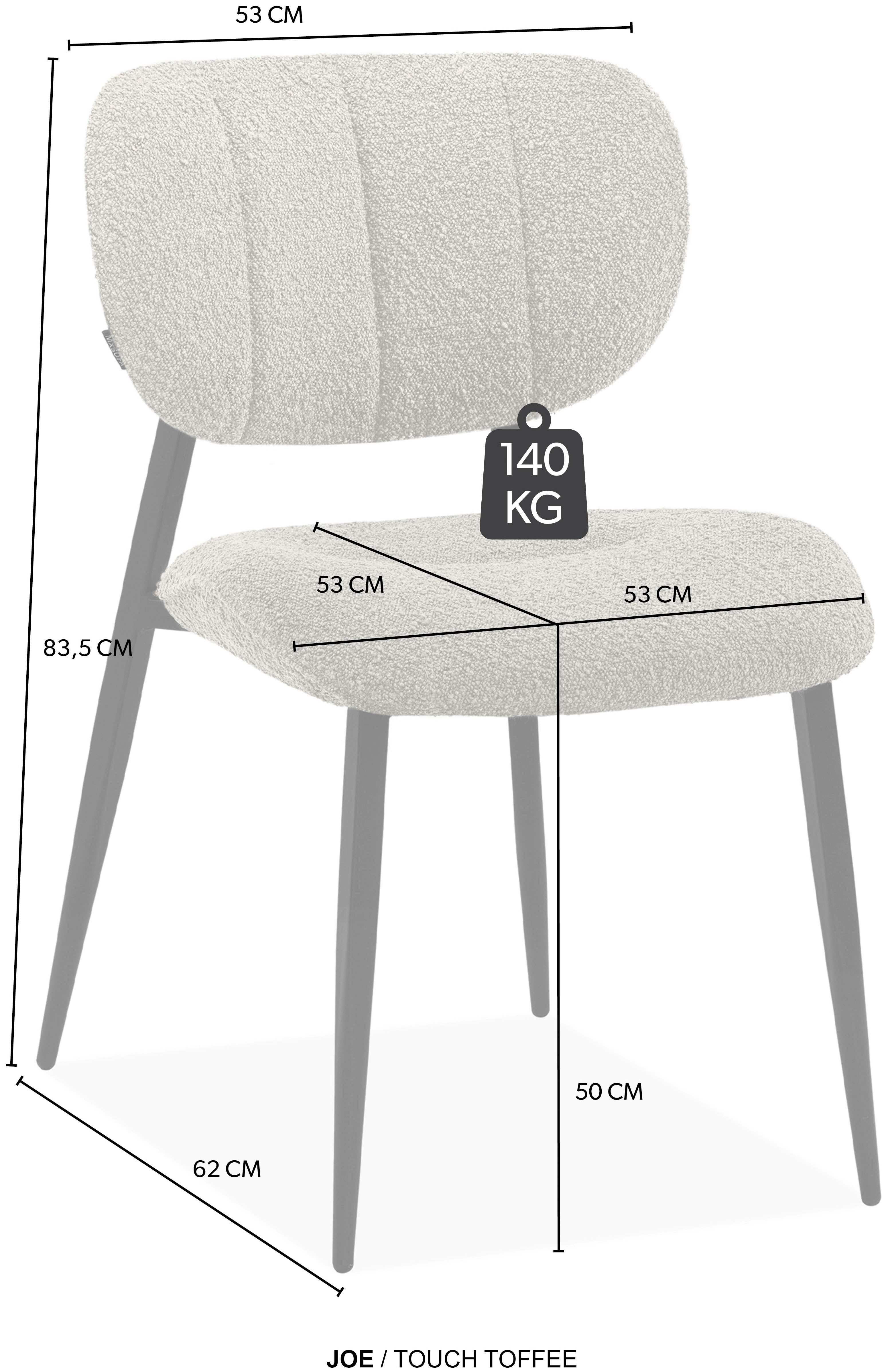 OMG Design Eetkamerstoel JOE moderne bouclé bekleding, comfortabel gepolsterd, keukenstoel