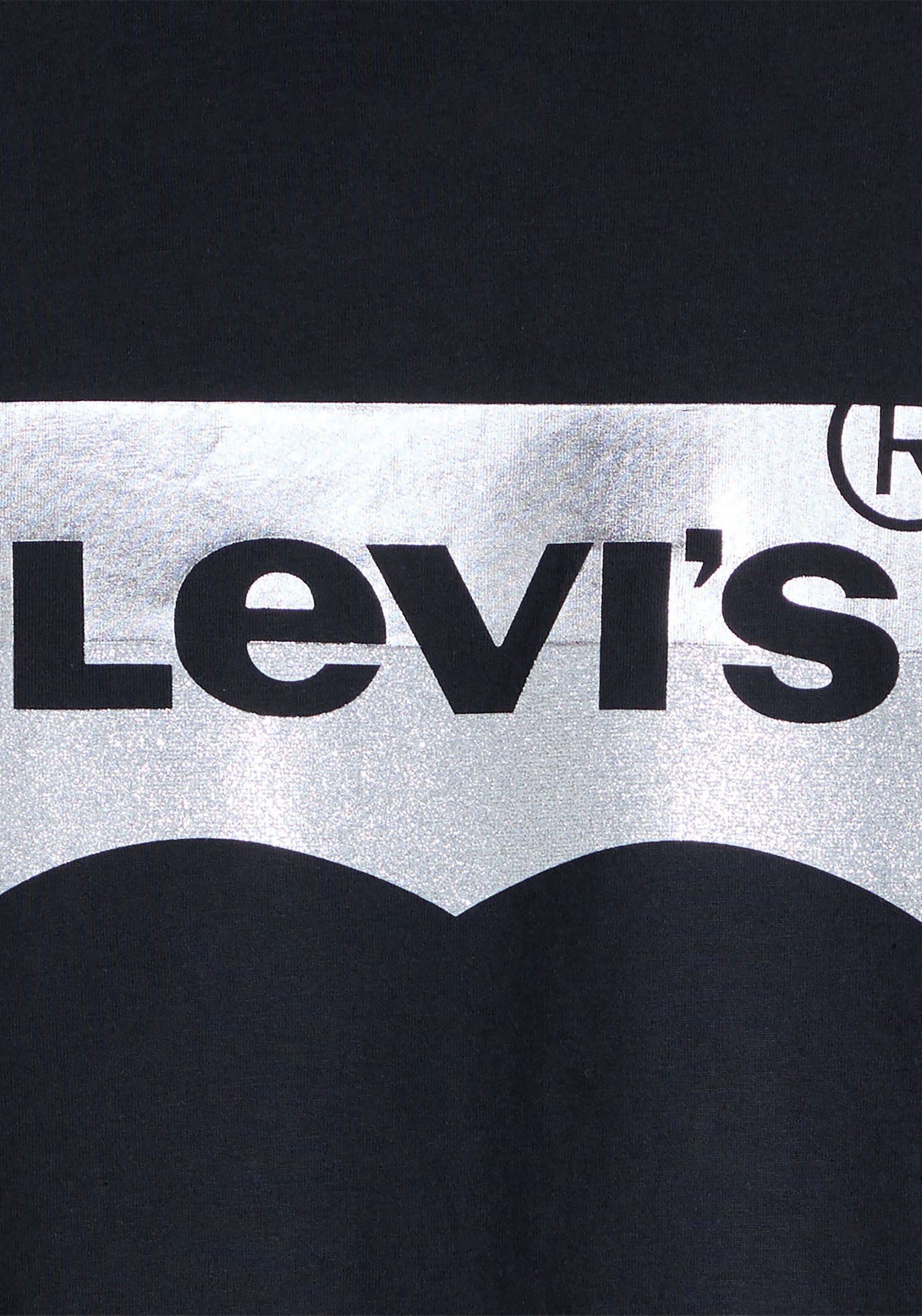 Levi's Shirt met ronde hals The Perfect Tee met logo in metallic-holoprint