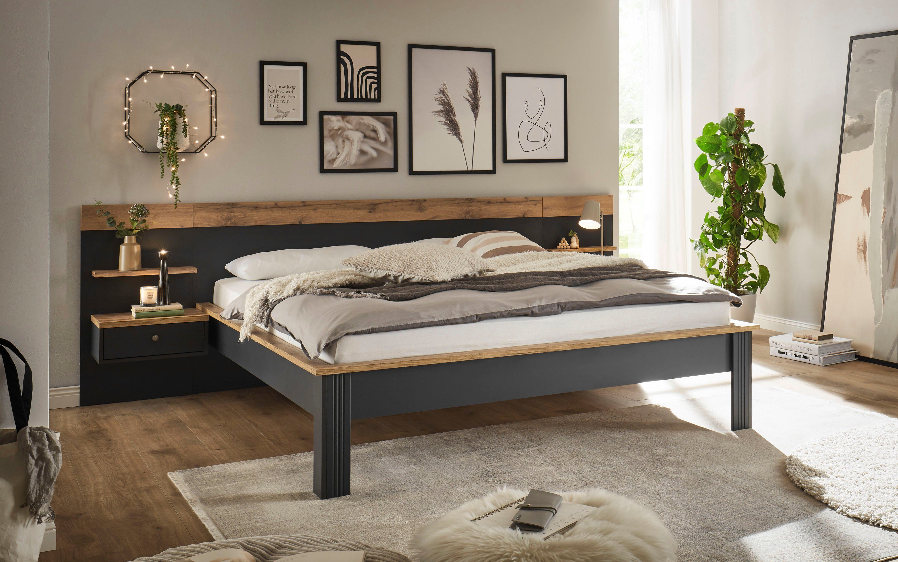 Home affaire Slaapkamerserie Westminster Bed ligoppervlak 180x200 cm en 2 wandpanelen