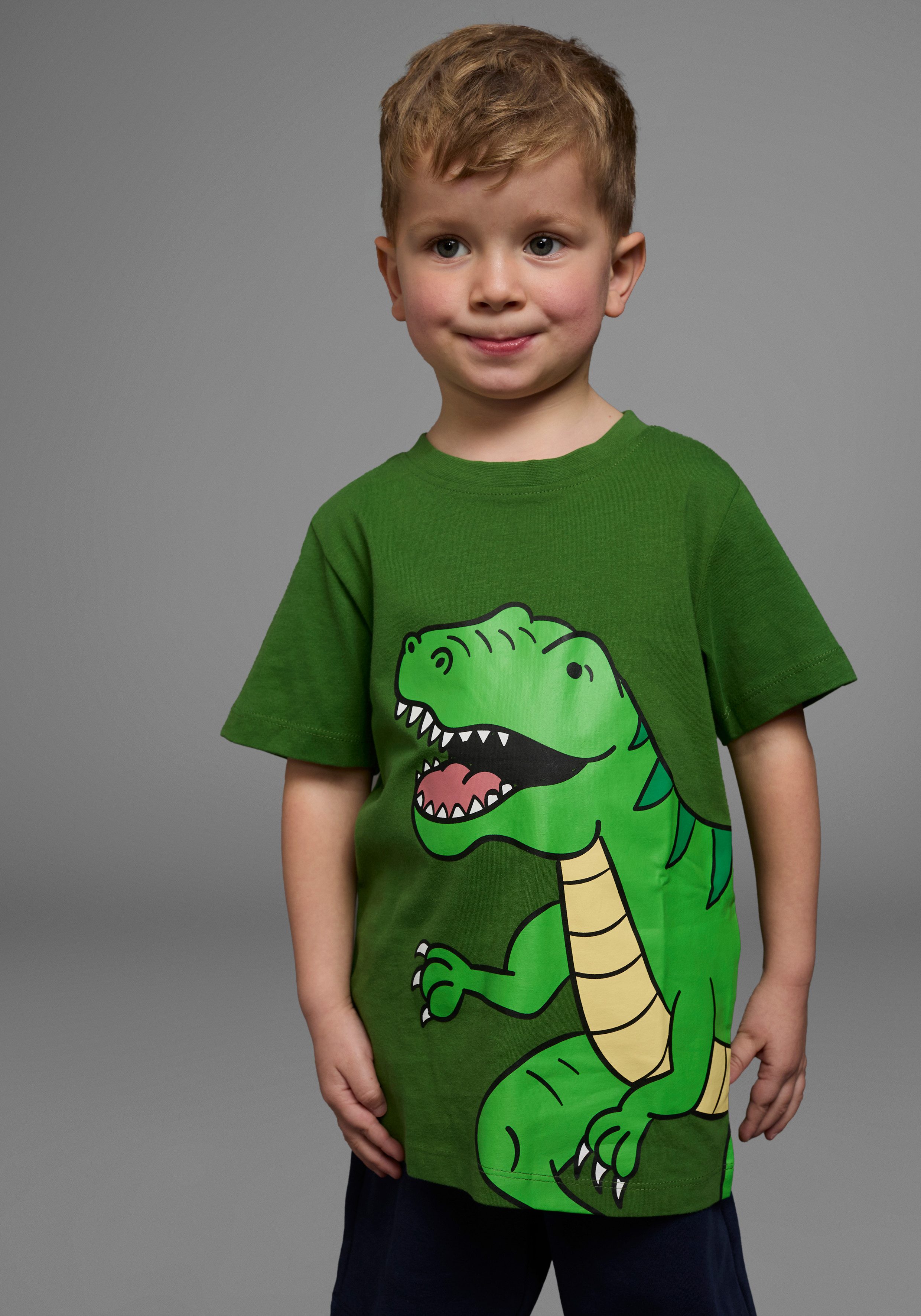 KIDSWORLD T-shirt Dinosaurus Korte mouwen, basic pasvorm, bedrukt, ronde hals