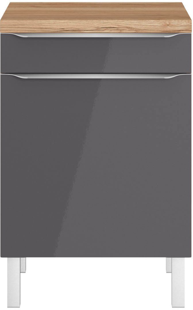 OPTIFIT Onderkast Lilly2 Breedte 60 cm, 1 deur, 1 plank onderkasten grijs