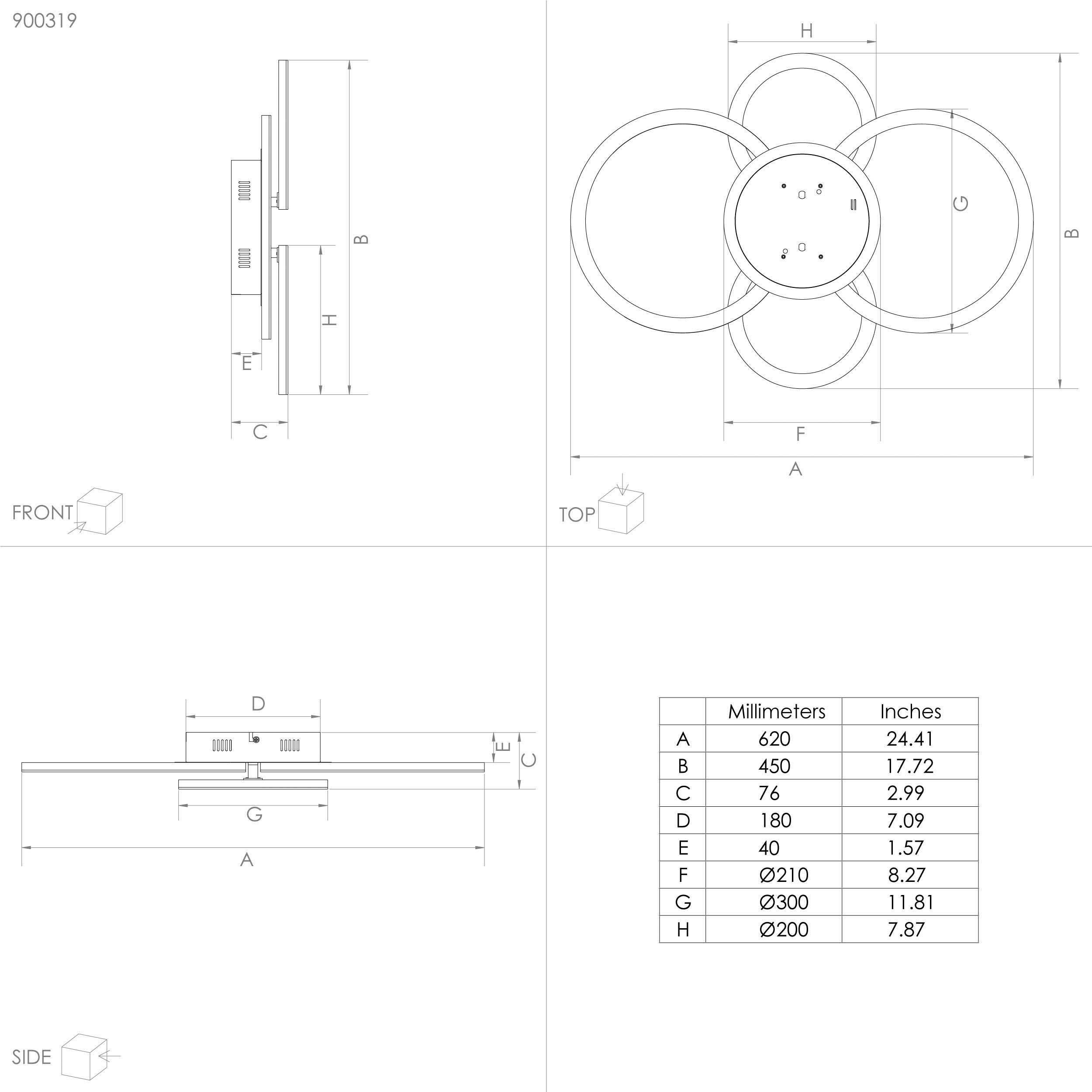 EGLO Plafondlamp PARRAPOS-Z plafondlamp zwart, instelbaar wit, ZigBee 3.0, disco-modus App /spraakbesturing Alexa, ‎‎‎‎‎‎‎‎‎45x61,5x8cm, excl. afstandsbediening (1 stuk)