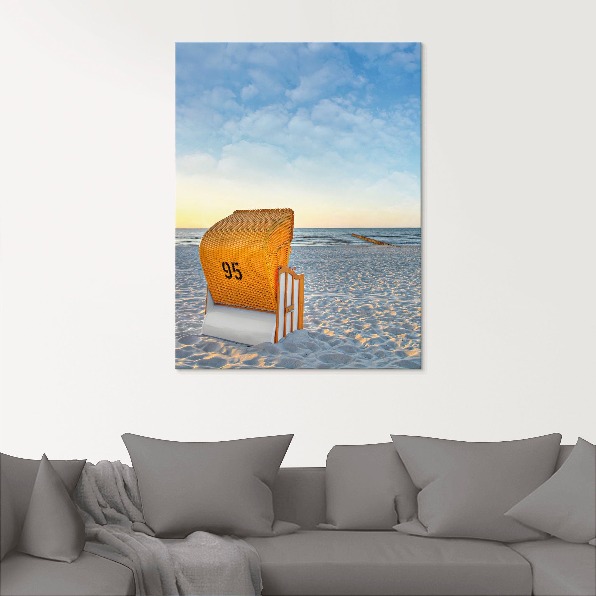 Artland Print op glas Ostsee7 - strandstoel in verschillende maten