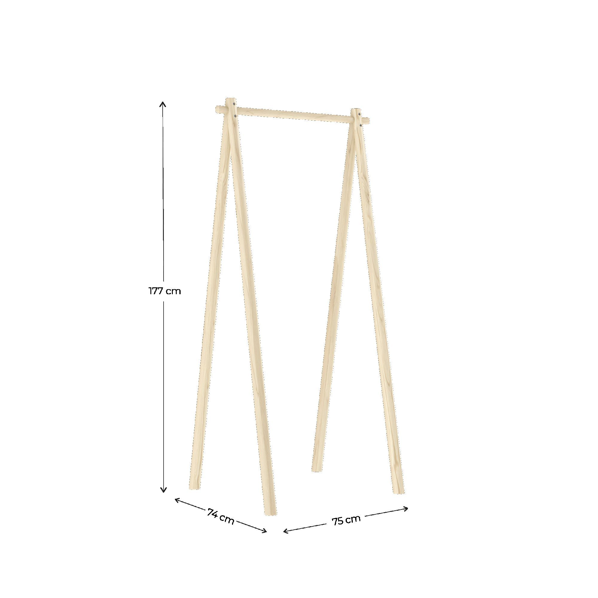 Karup Garderobestang Hongi Kledingstang Hongi 75 cm breed, van FSC®-gecertificeerd grenenhout