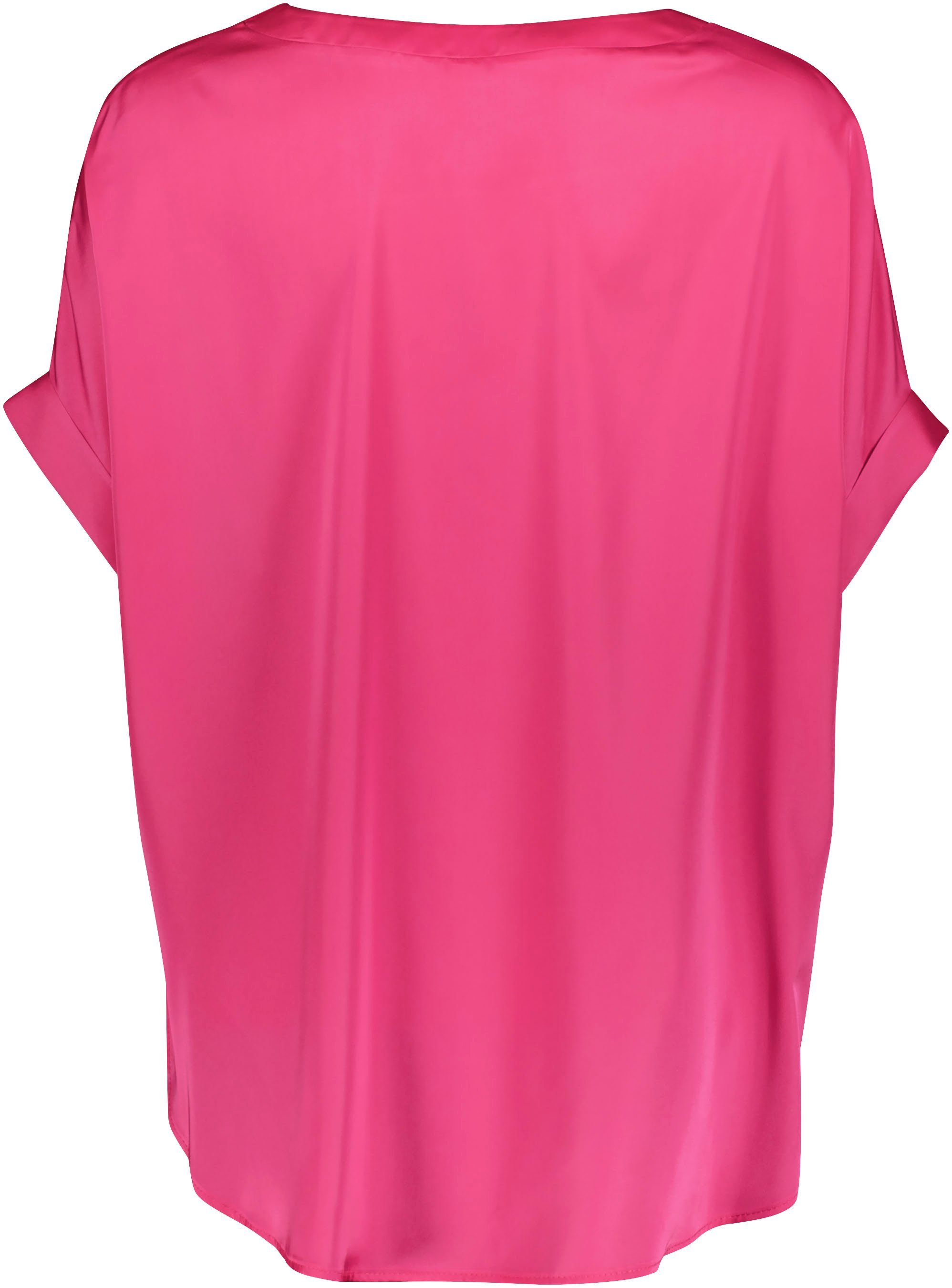 IMPERIAL Shirt Casual satijnen shirt met afgeronde zoom