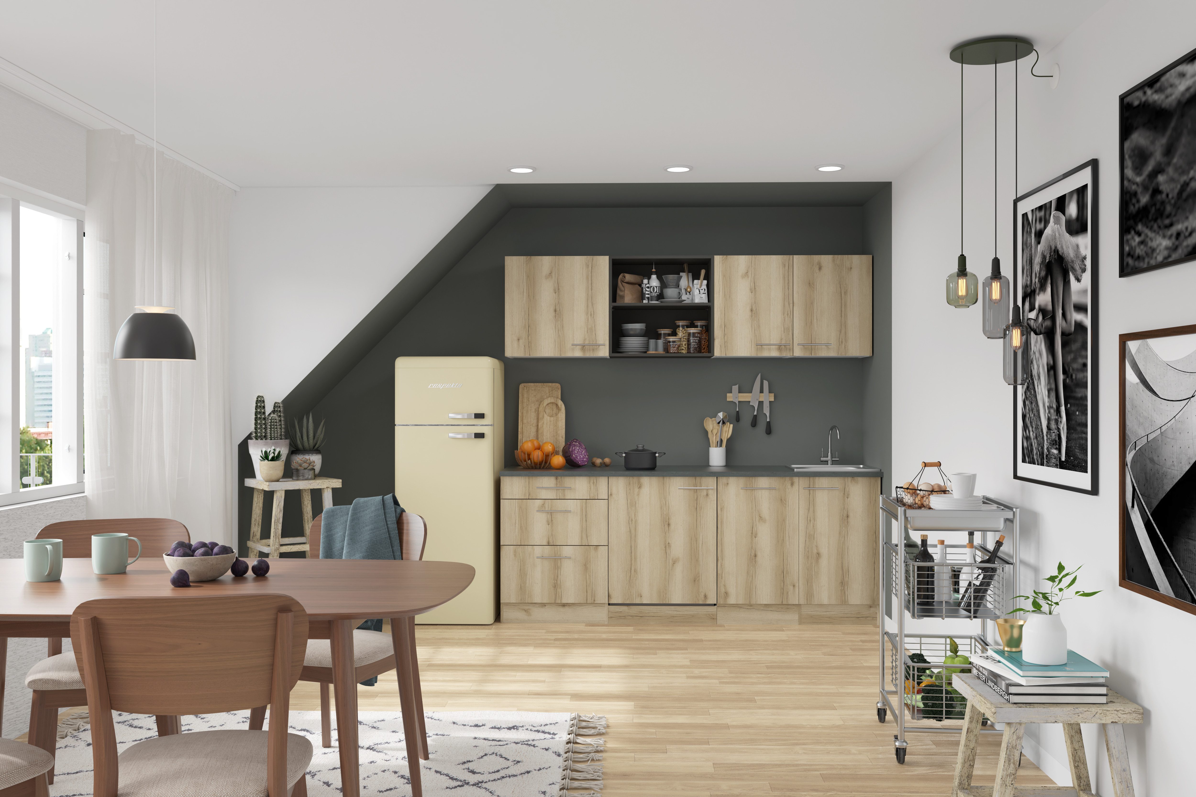 OPTIFIT Keuken Bella Breedte 210 cm, optioneel met elektrische apparaten