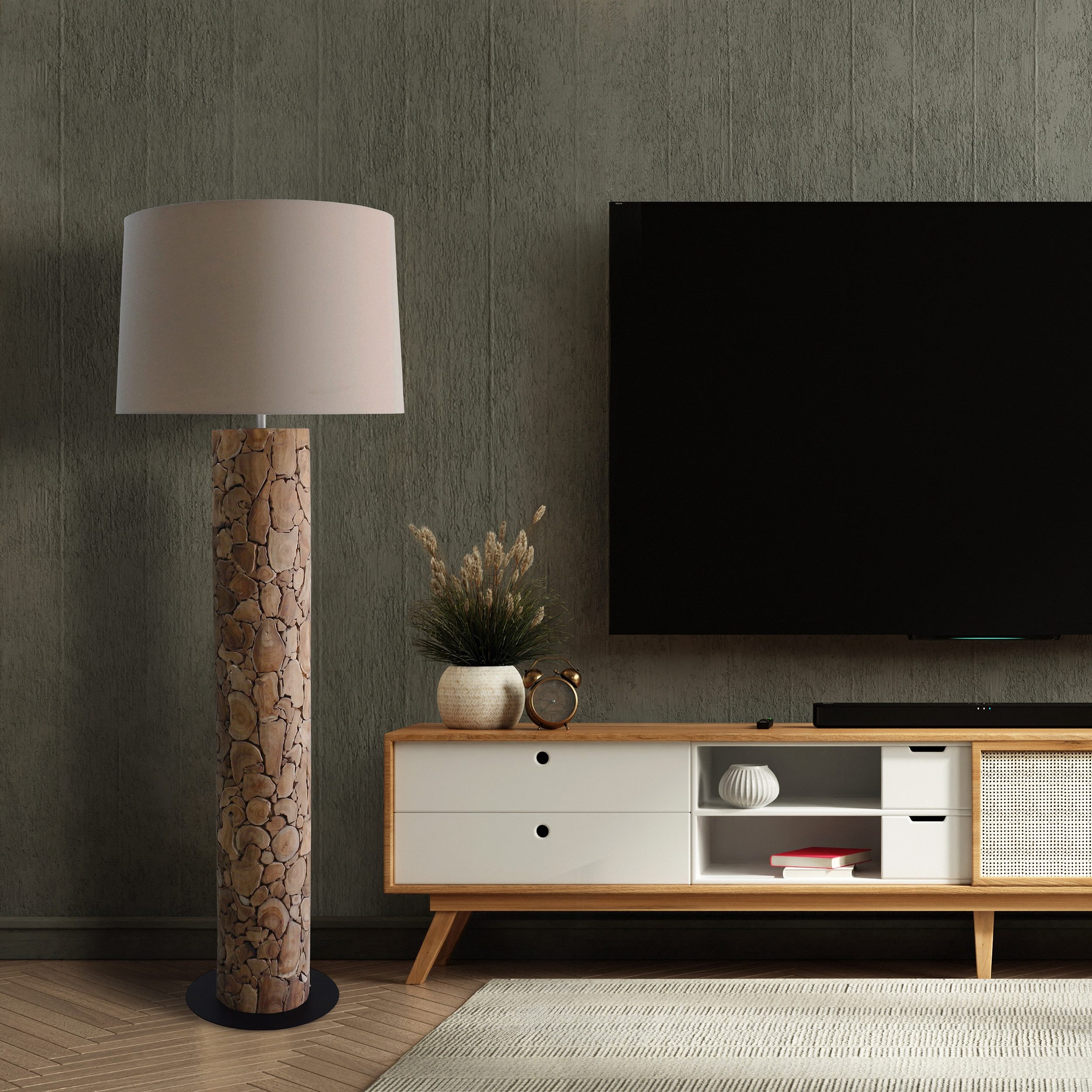 SalesFever Staande lamp Drijfhout met de hand gemaakt (1 stuk)