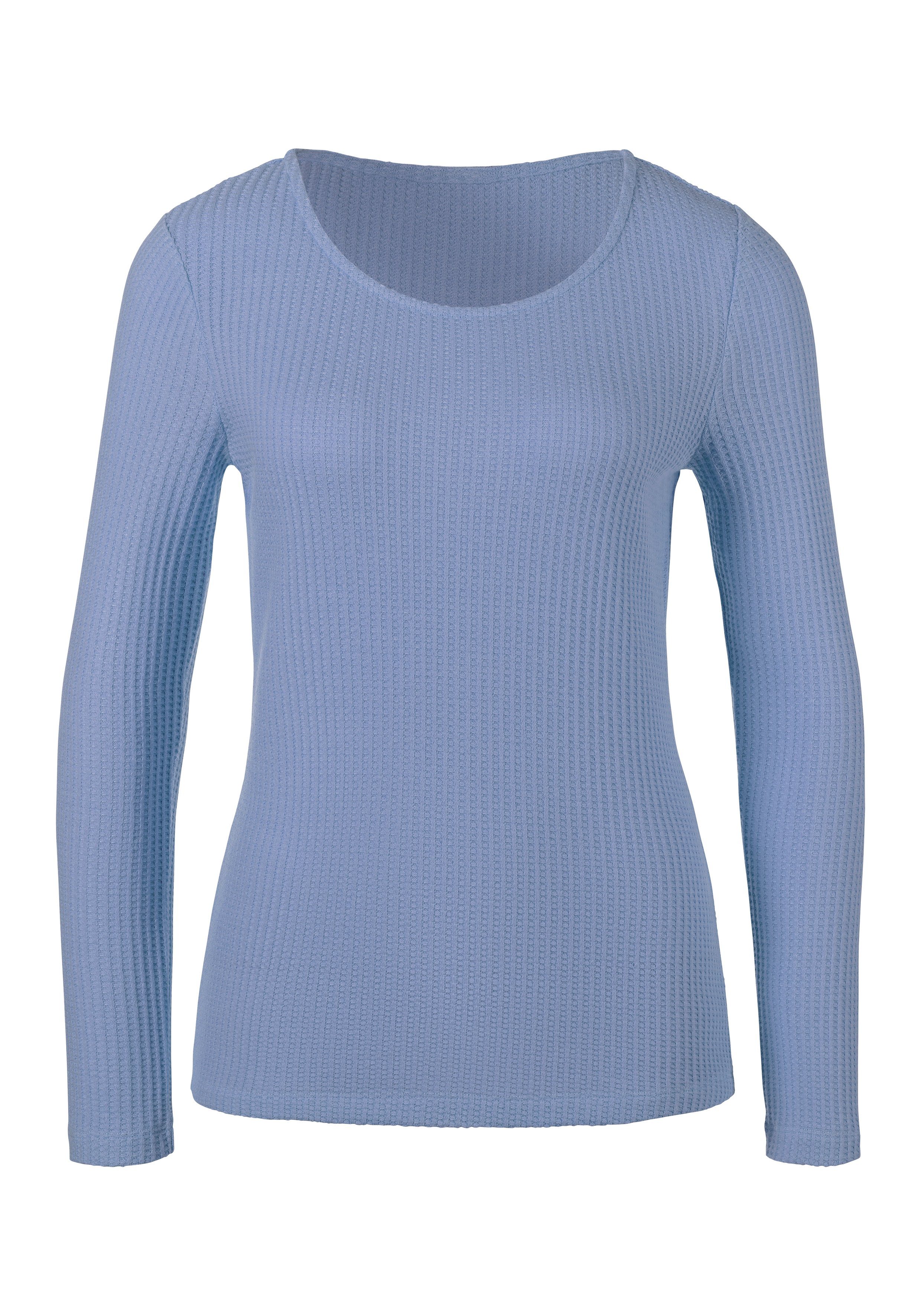 Lascana Shirt met lange mouwen In modieuze piqué-optiek van onderhoudsvriendelijke kwaliteit met viscose (Set van 2)