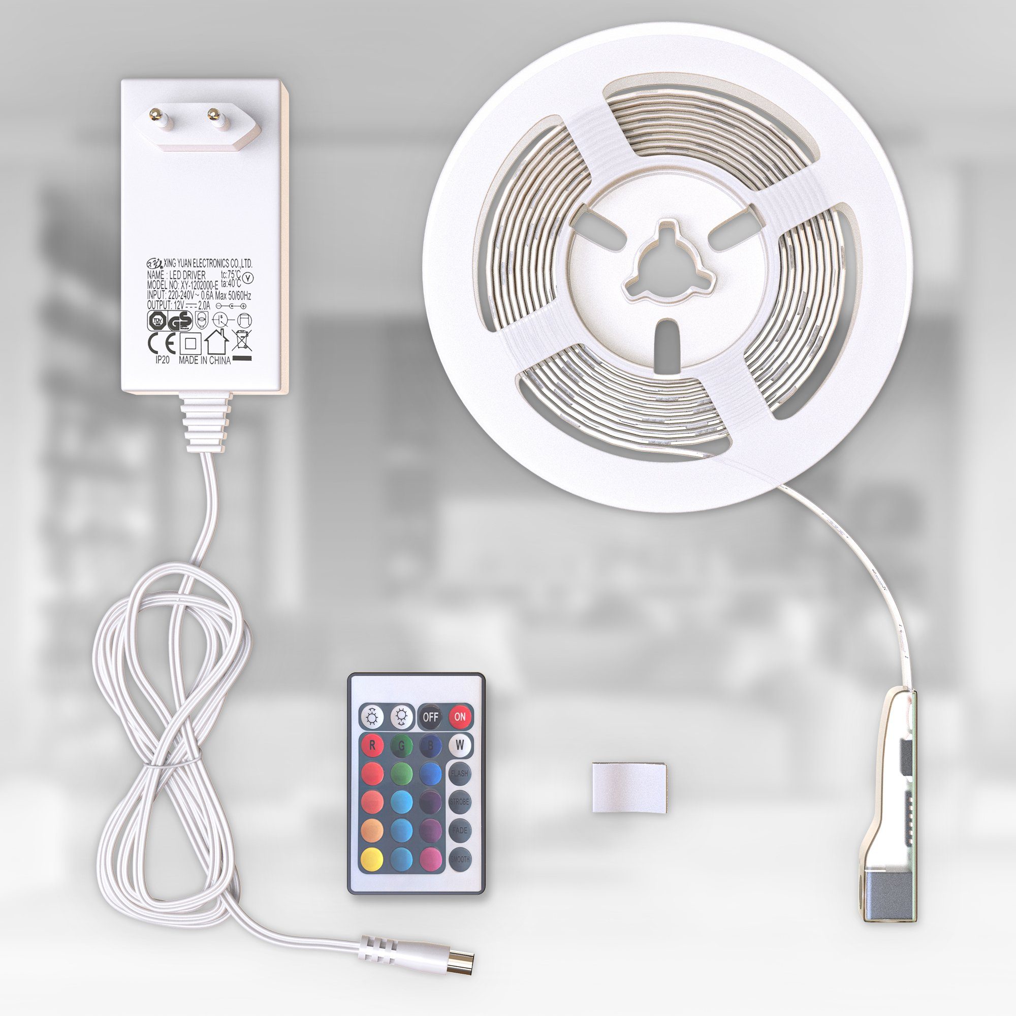 B.K.Licht Led-strip LED strip 3m, siliconen gecoat, RGB, afstandsbediening, zelfklevend