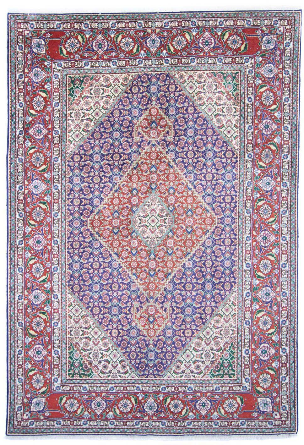 morgenland Wollen kleed Tabriz 40 Raj medaillon Blu 300 x 200 cm Uniek exemplaar met certificaat