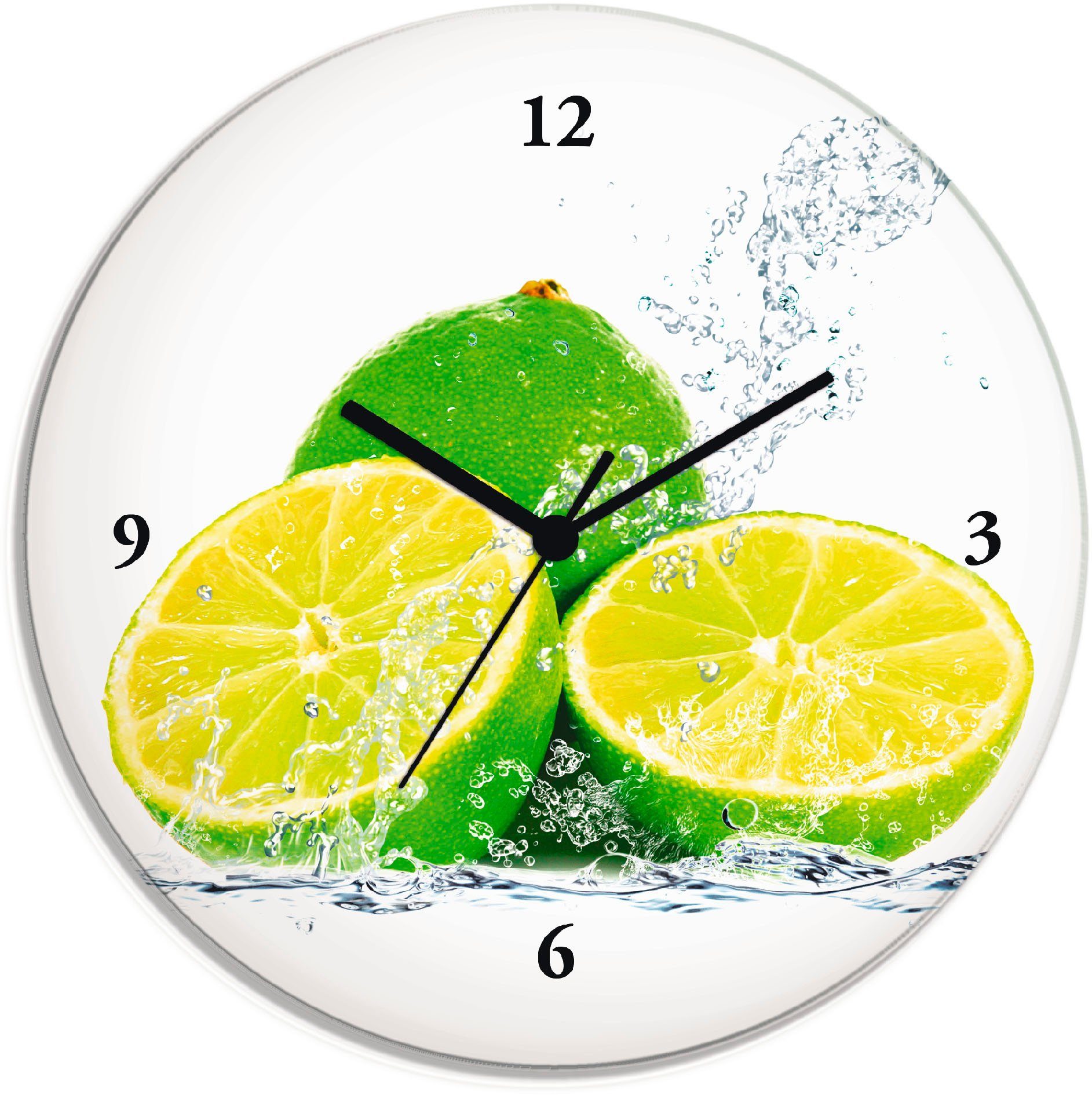 FISHTEC Oval wall clock luminescent with 4 green LED