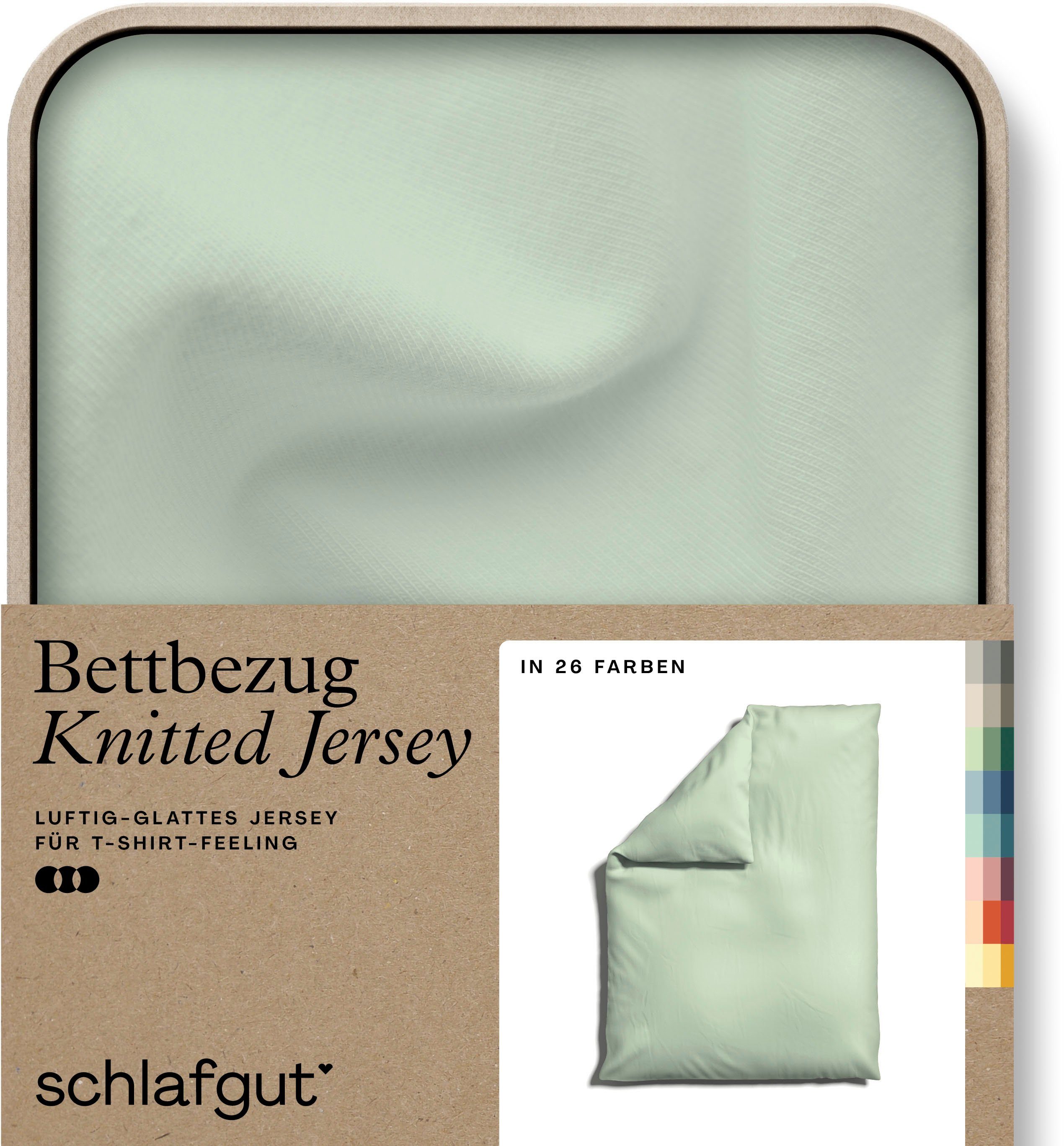 Schlafgut Dekbedovertrek Gebreide jersey uni, van biologisch katoen met elastaan, rits kreukvrij, mix & match beddengoed: bijpassende kussenhoes
