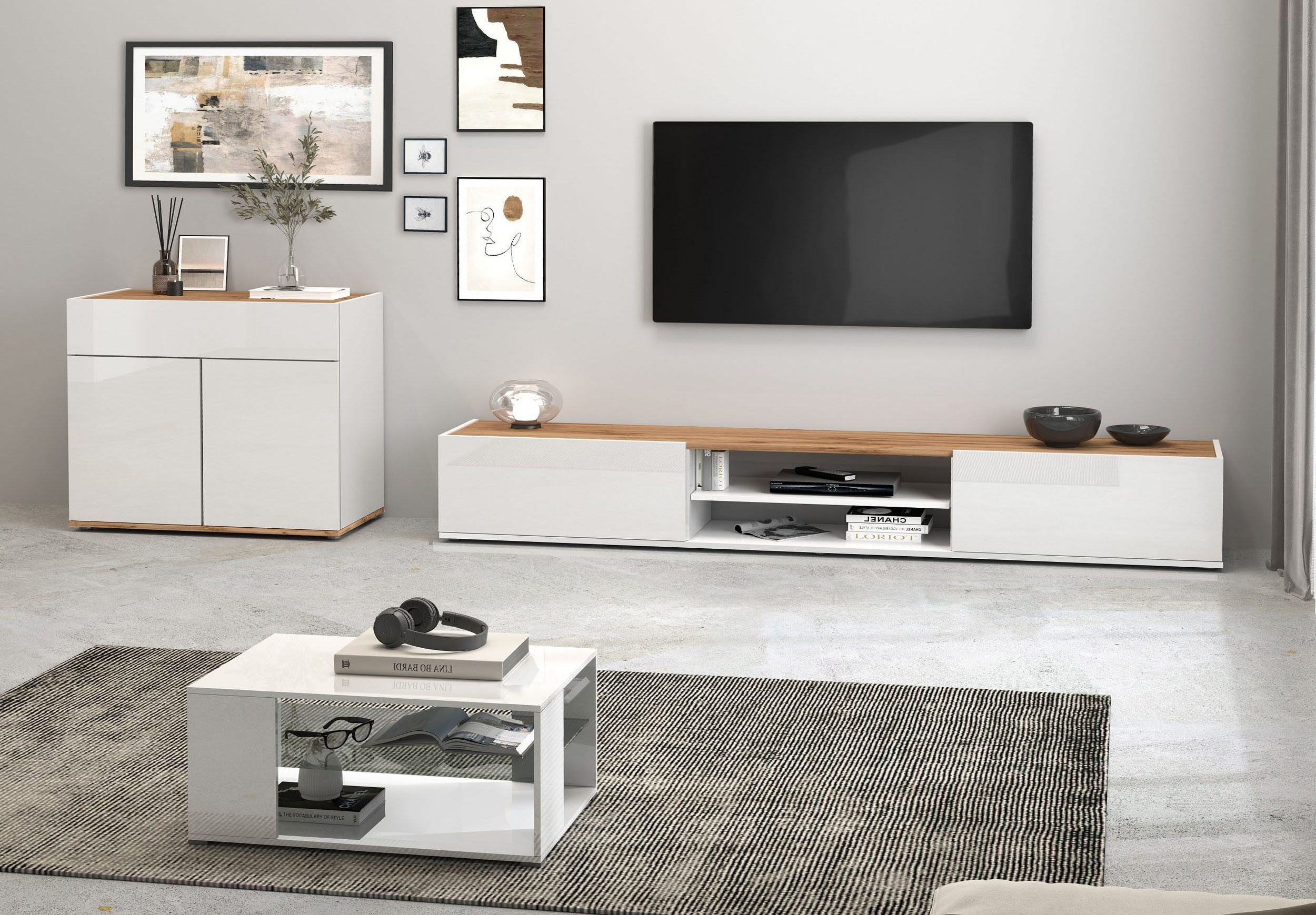 INOSIGN Dressoir Garda, Ladekast, Kast, Buffet 2 deuren, 1 lade, greeploos breedte 80,9 cm