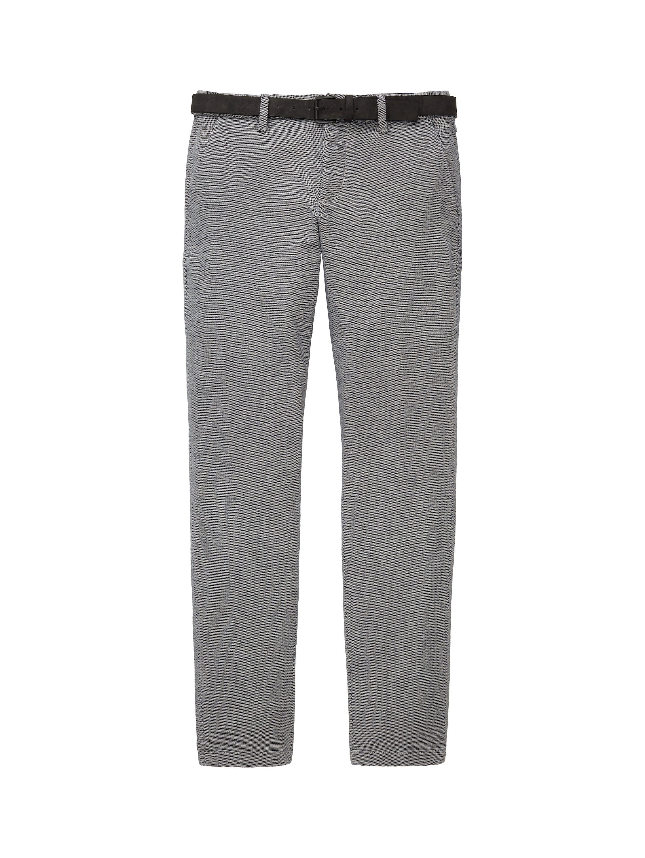 Tom Tailor Chino met een stijlvolle structuur (2-delig, Inclusief ceintuur)