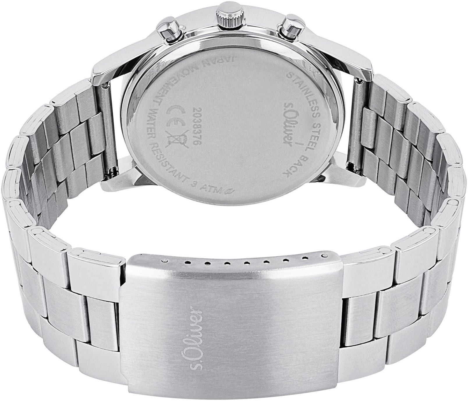 s.Oliver Chronograaf Horloge, quartz, herenhorloge, stopwatchfunctie, 12/24-uursweergave