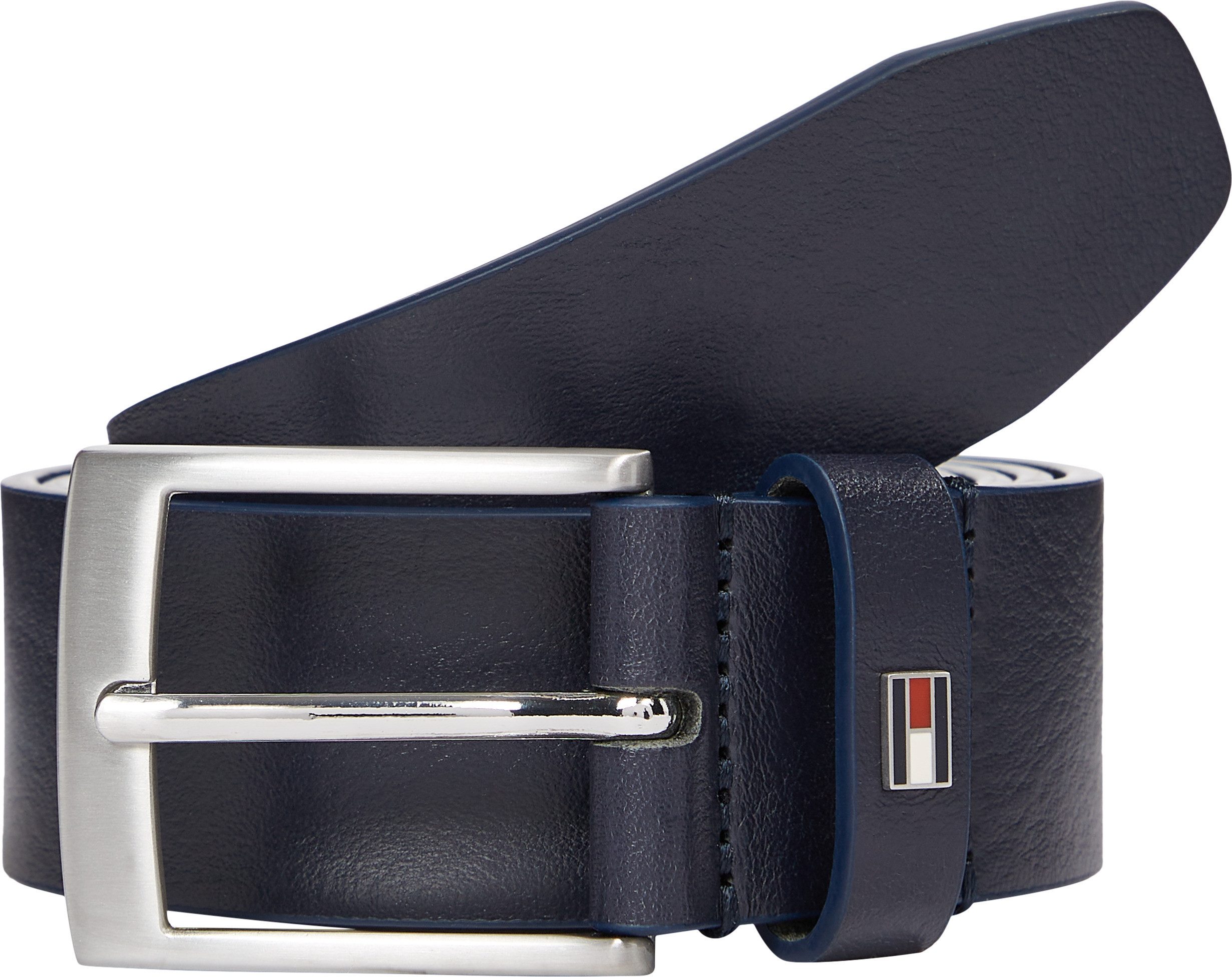Tommy Hilfiger Leren riem ADAN 3.5 EXT Metalen logopatch, eenvoudige doornsluiting