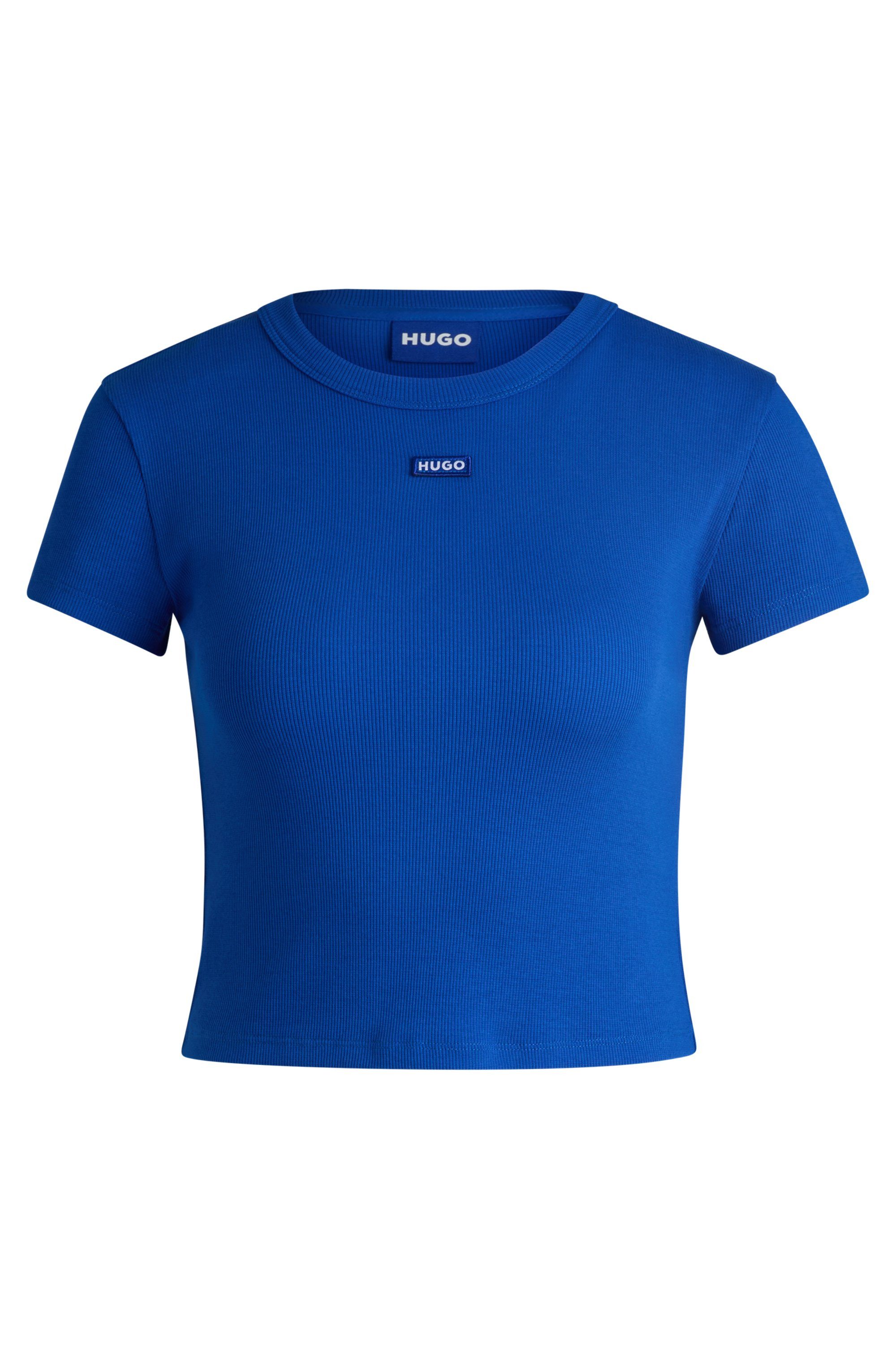 HUGO Blue T-shirt Baby Tee in verkorte lengte