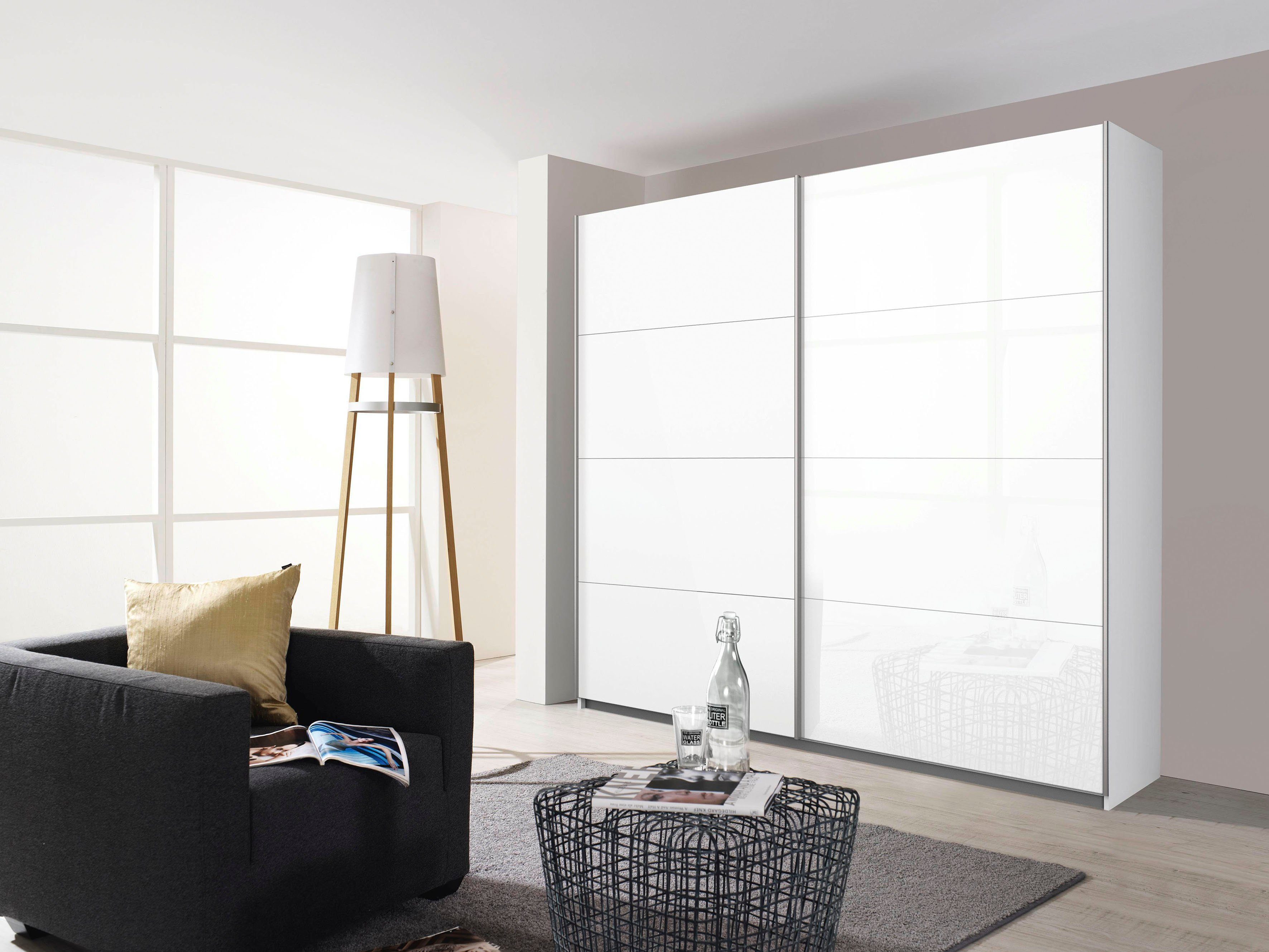 rauch Zweefdeurkast Quadra kledingkast BESTSELLER kast garderobe met mogelijkheid tot individuele frontuitvoering, lichtlopende deuren