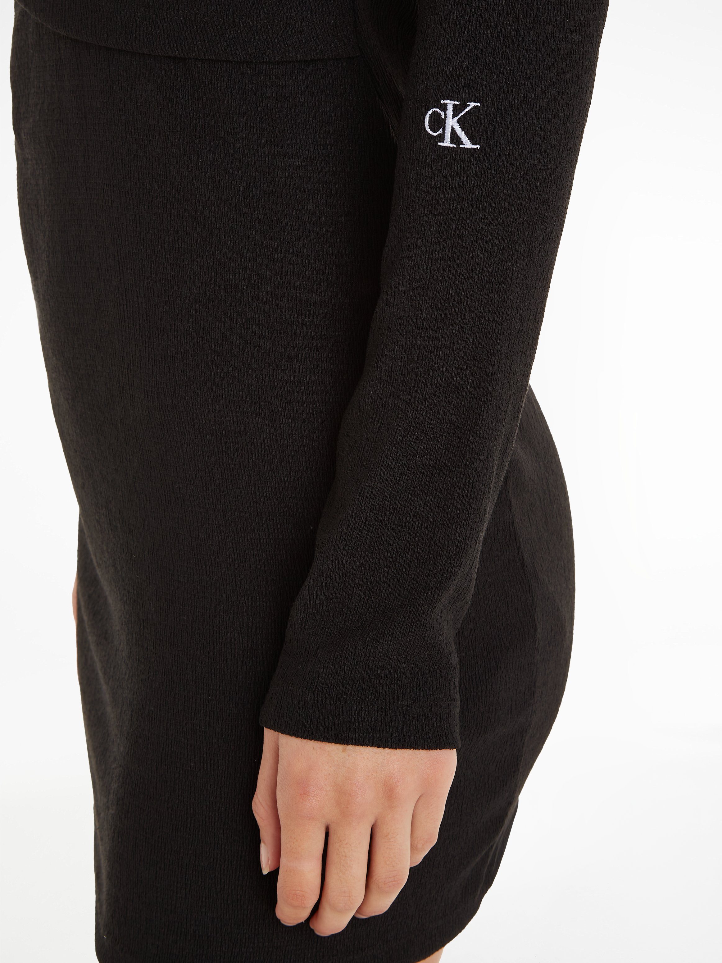 Calvin Klein Kokerjurk FRONT SPLIT WRAP LS DRESS