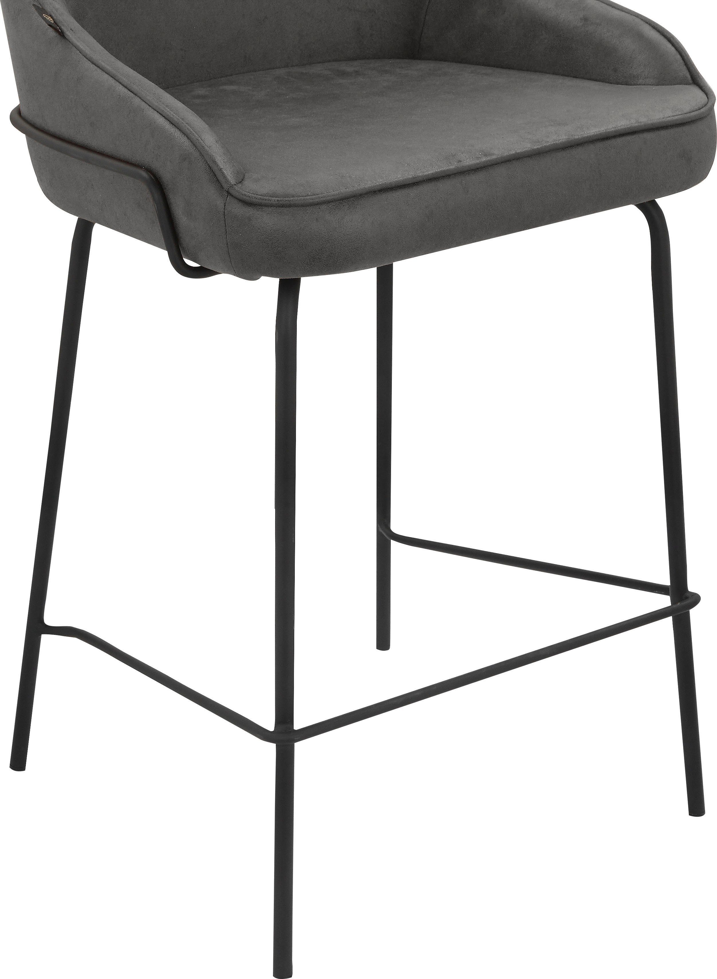 Leonique Stoel met 4 poten Puant met stof van polyester/gerecycled polyester, zithoogte 65 cm (2 stuks)