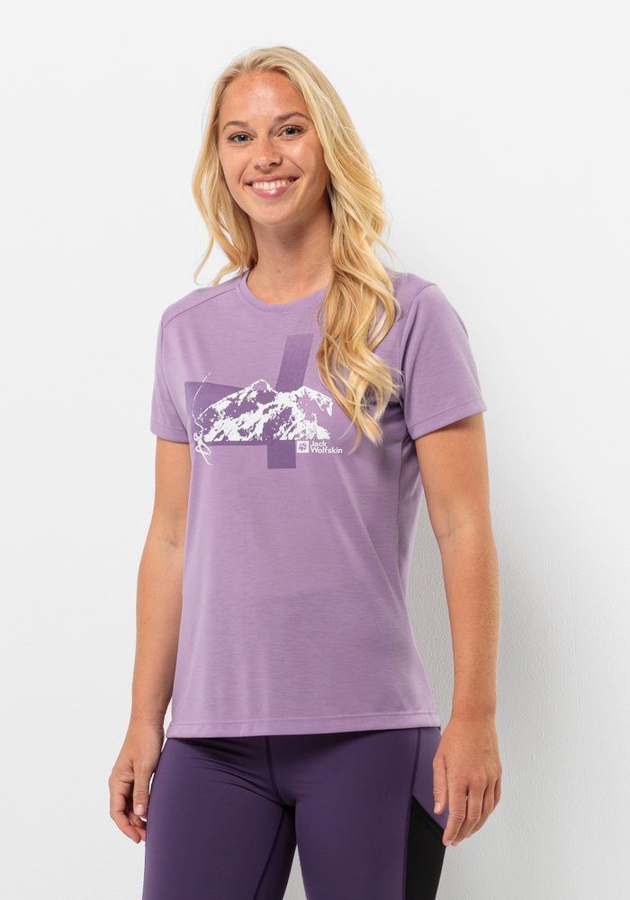 Jack Wolfskin Vonnan S S Graphic T-Shirt Women Functioneel shirt Dames XL velvet