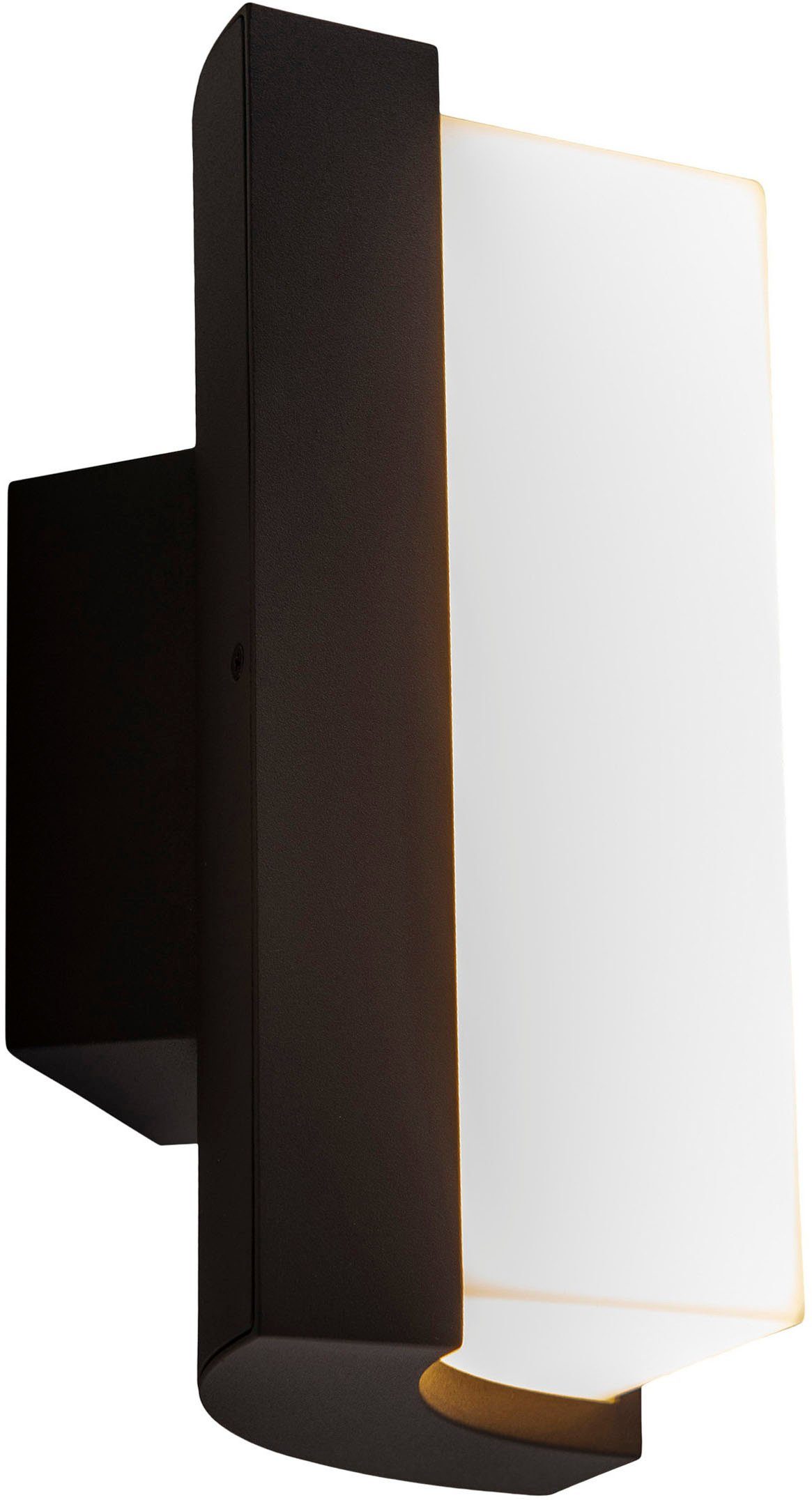 näve Ledwandlamp voor buiten Rico Wandlamp, terras, antraciet, hoogte: 14,8 cm, led warmwit (1 stuk)