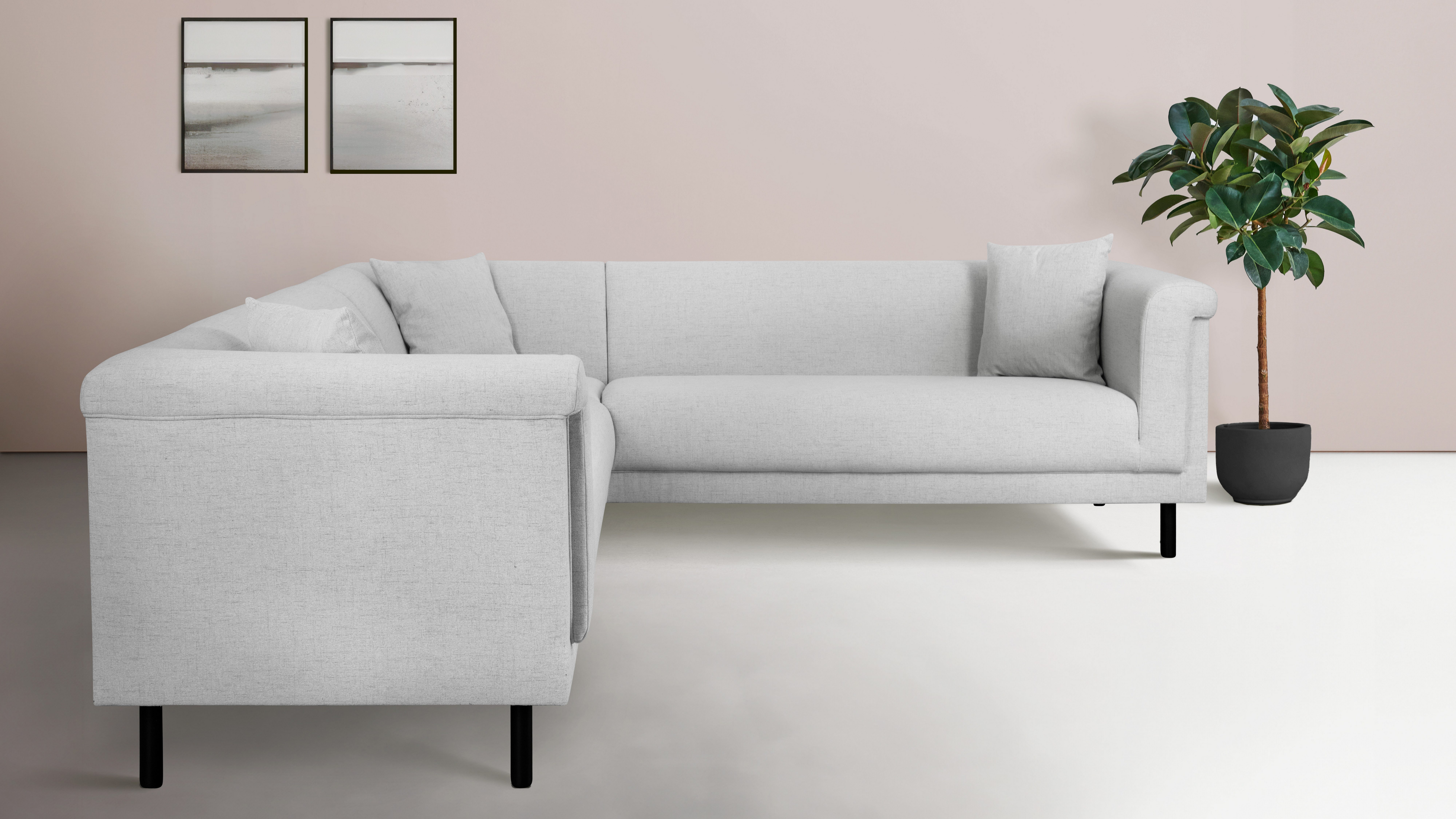 INOSIGN Hoekbank AGNIA L-vorm BxDxH: 244x244x71 cm incl. sierkussen, gelijkbenig, ook in cord