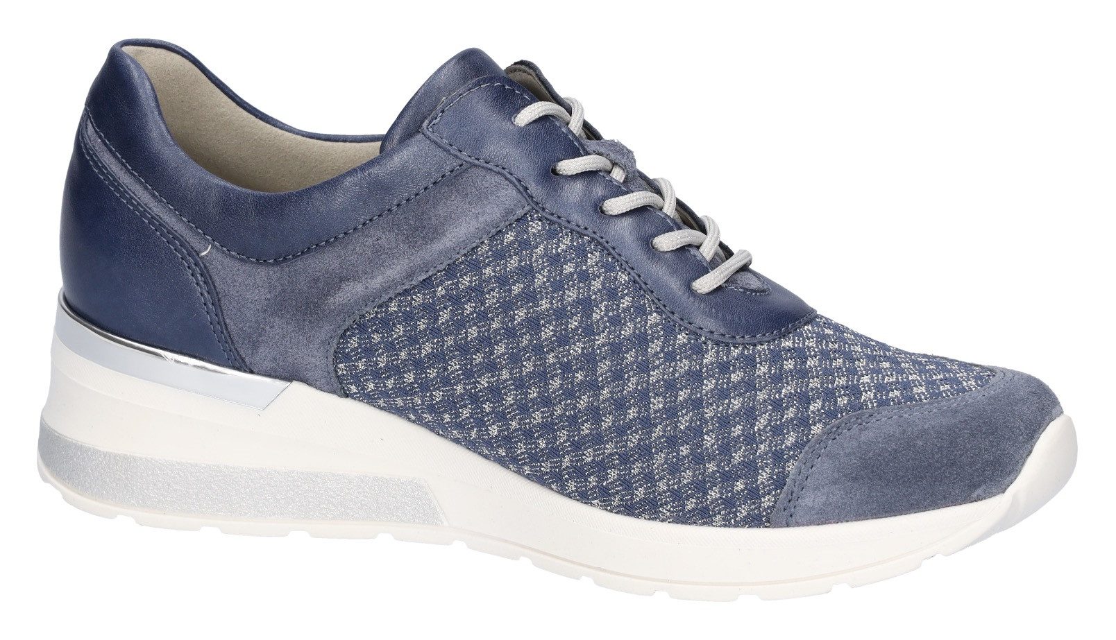 Waldläufer Sneakers met sleehak H-Clara , veterschoenen, lage schoen, vrijetijdsschoen met metallic inzet