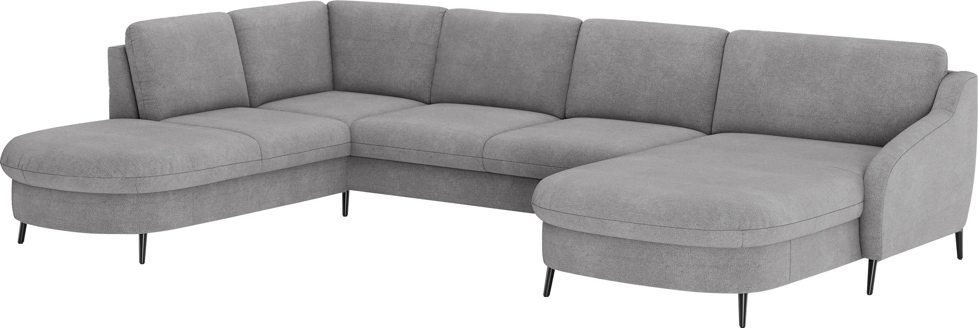 sit&more Zithoek Soul U-model optioneel met bedfunctie en bedlade of lade