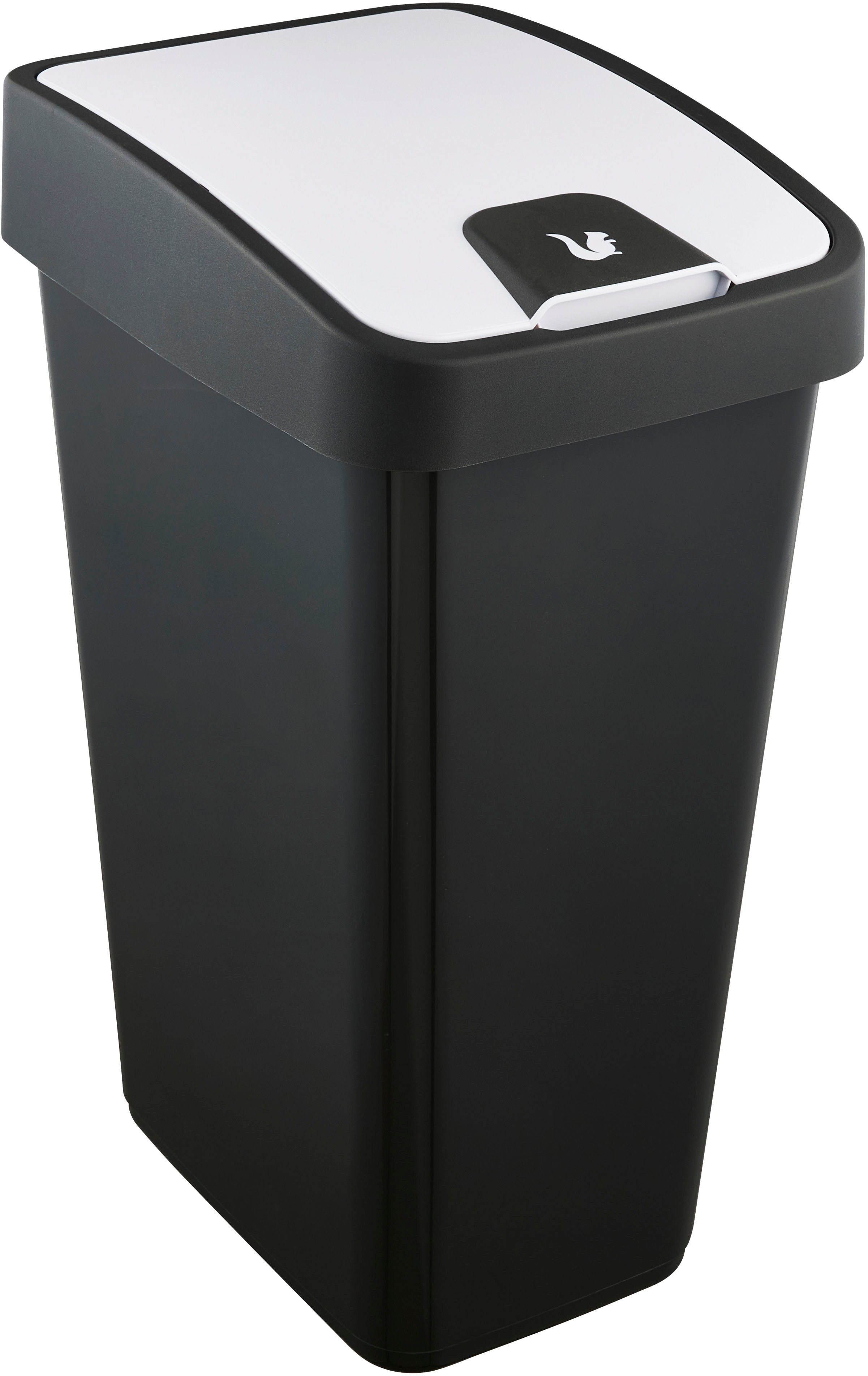 keeeper Vuilnisemmer Magne, afvalcontainer met flip-deksel, 40 x 30 x 61,5 cm (2-delig)
