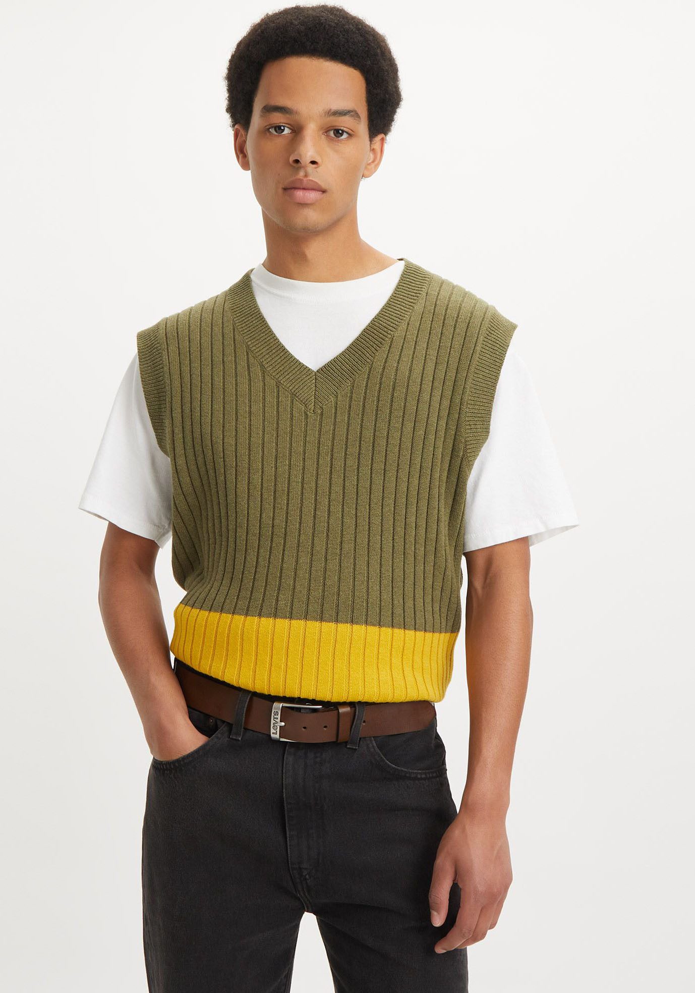 Levi's® Leren riem NEW DUNCAN met een gestempeld logo op de gesp