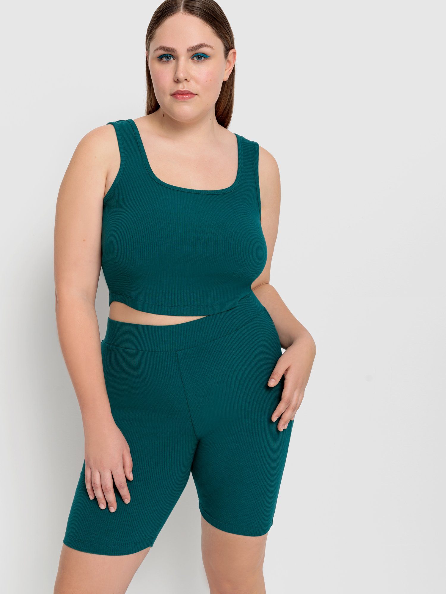 LSCN by LASCANA Shortama Set wielershort en -top (2-delig) dames shortama's maat 32/34 blauw