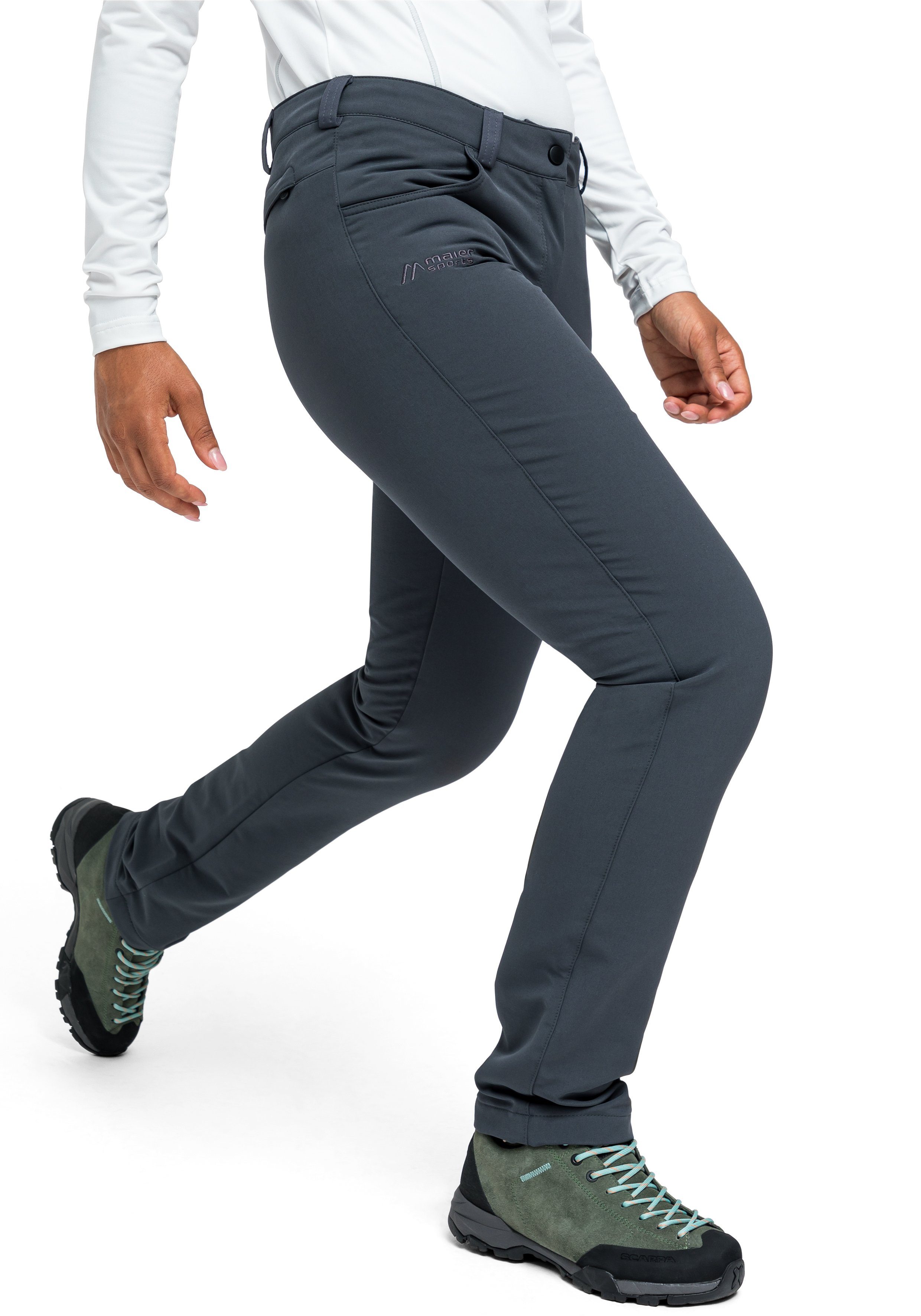 Maier Sports Functionele broek Charlotte Dames outdoorbroek, elastische broek met fleece binnenzijde, regular fit