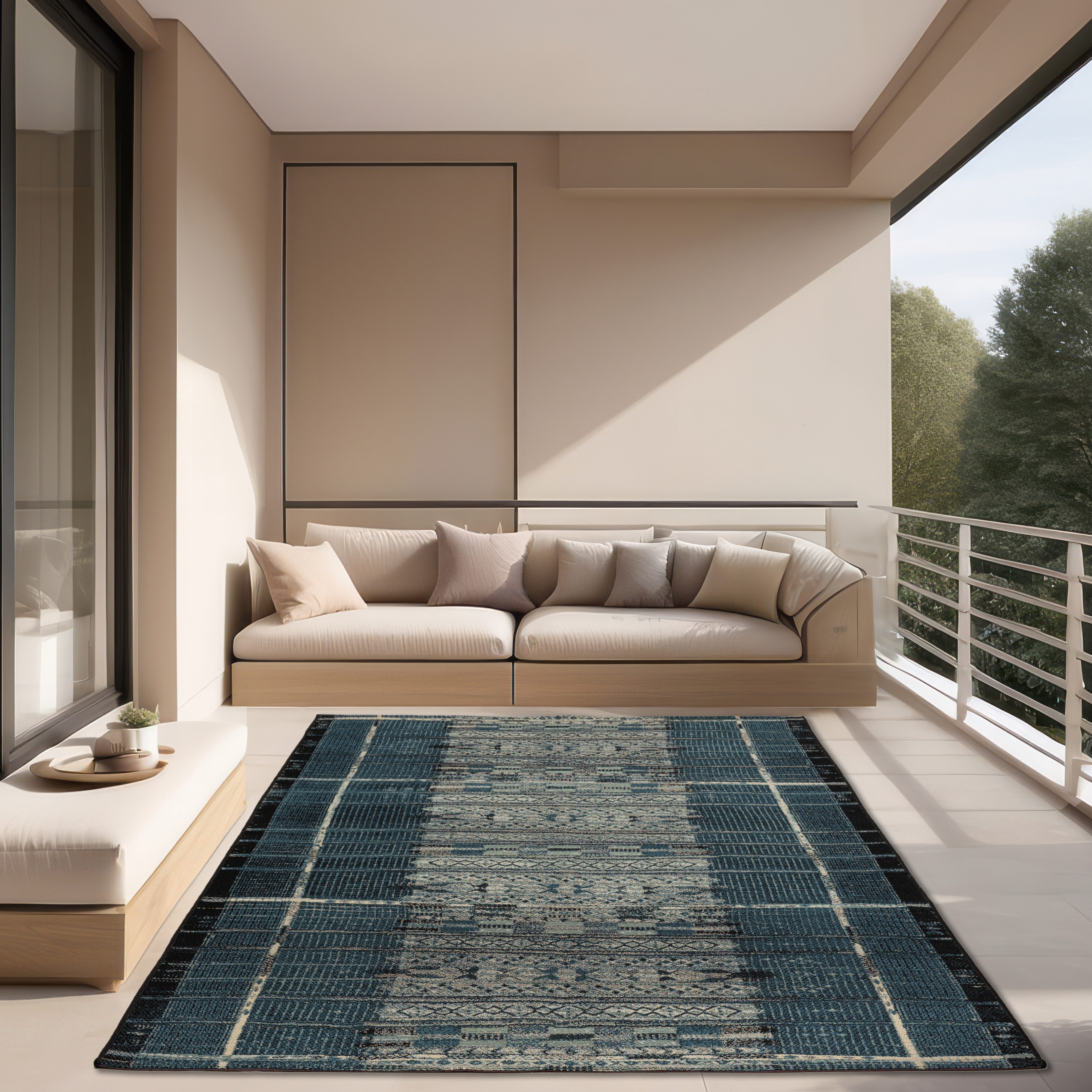 Gino Falcone Vloerkleed Outdoor-Africa 38 Platweefsel, etnostijl, geschikt voor binnen en buiten