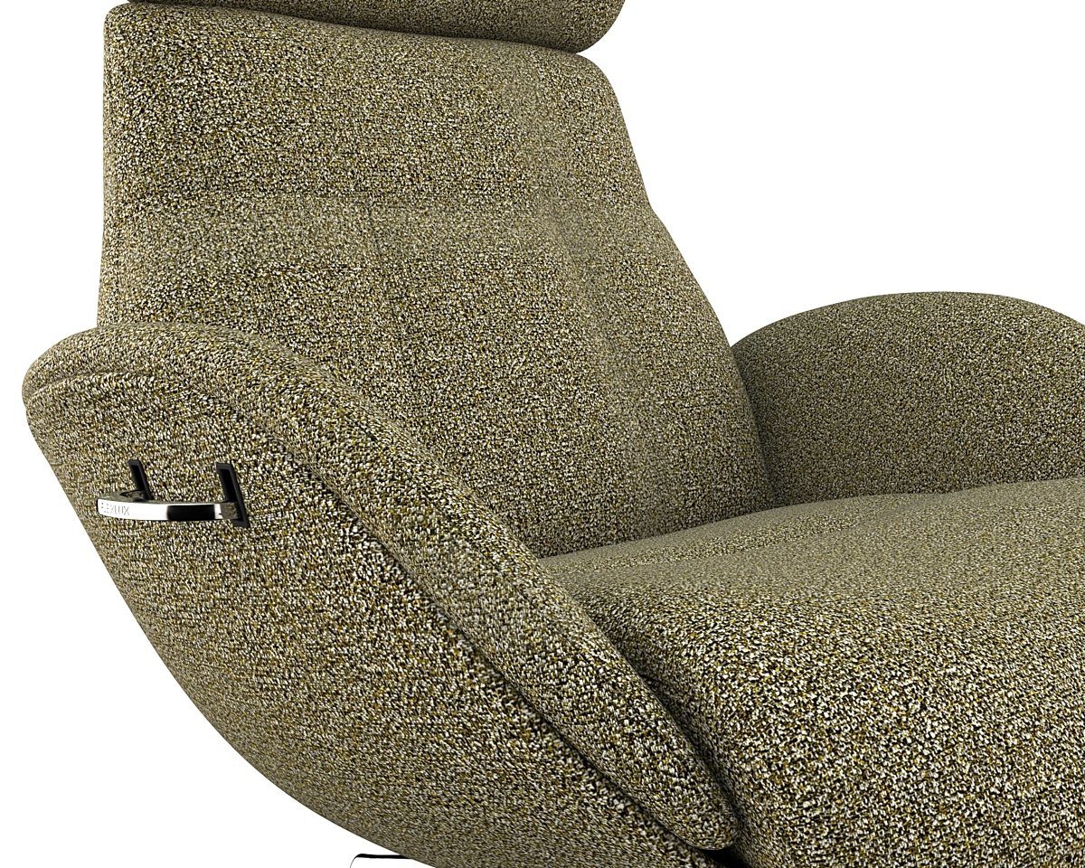 FLEXLUX Relaxfauteuil Elegant, functionele stoel, gestoffeerde stoel, armleuningen, TV-fauteuil, Premium comfort, rug- en hoofdeindeverstelling, draaibaar, voet van aluminium