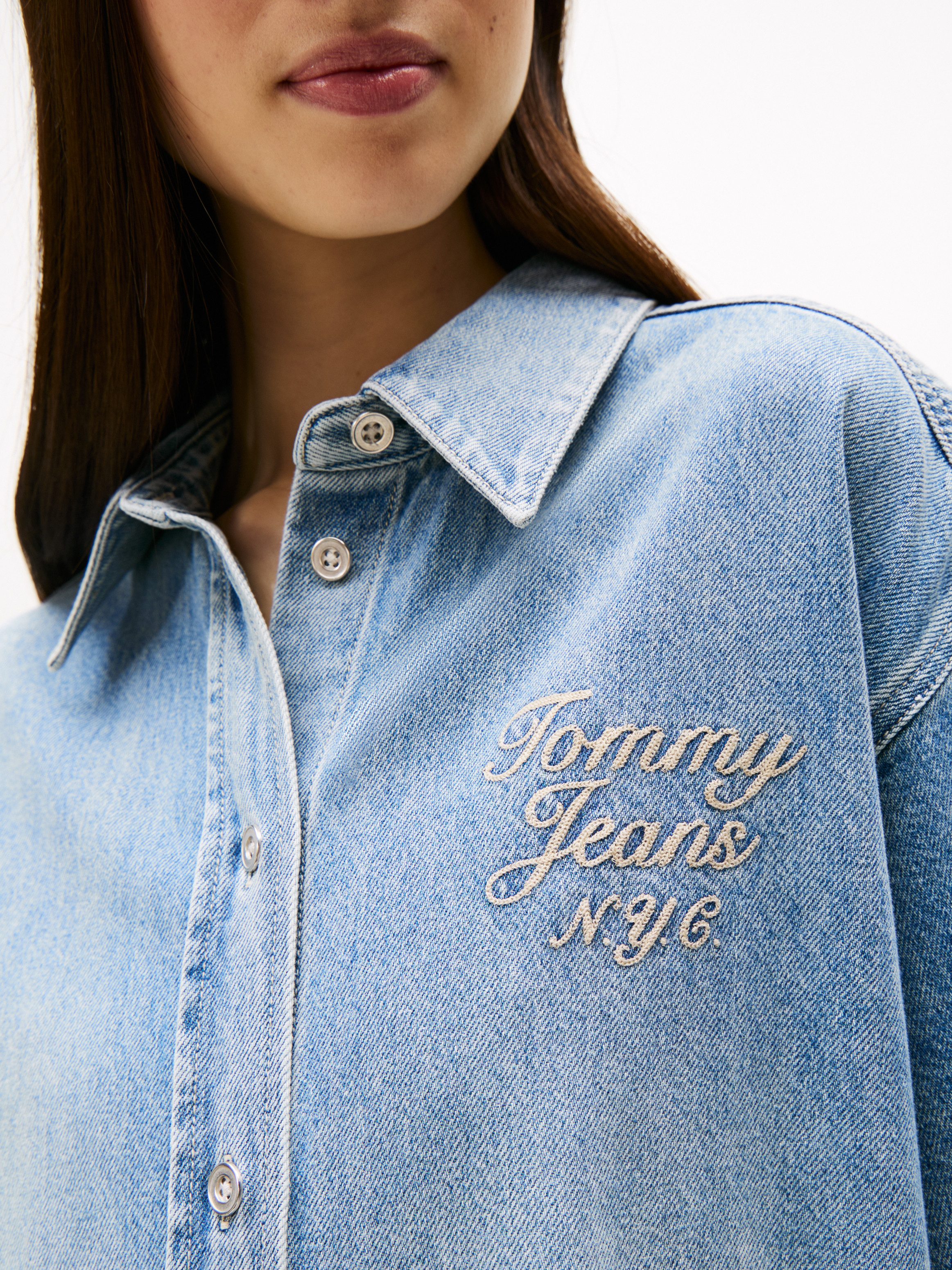 TOMMY Jeans jurk TJW DENIM SHIRTDRESS SS