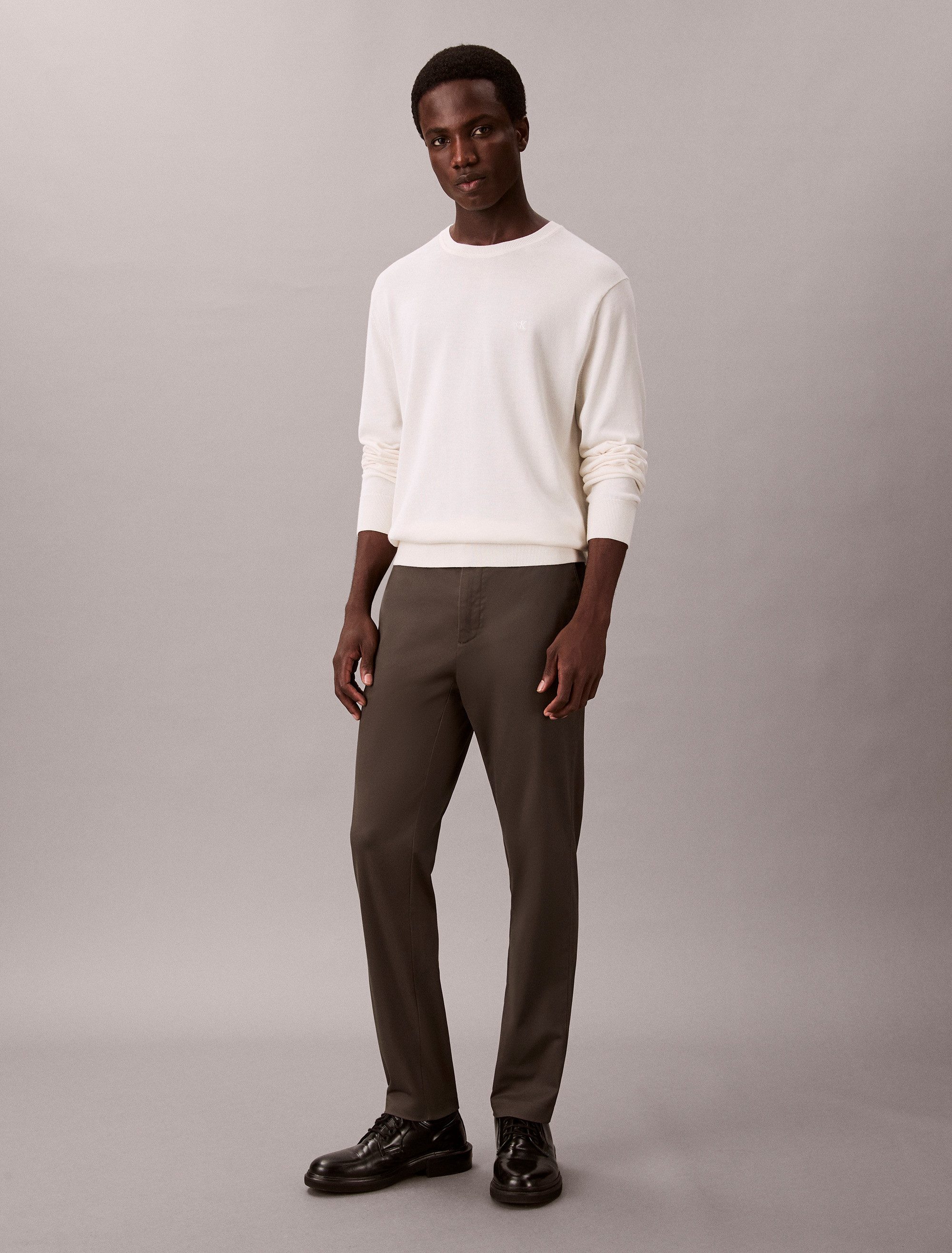 Calvin Klein Stoffen broek SLIM TAPERED SATEEN CHINO TROUSE